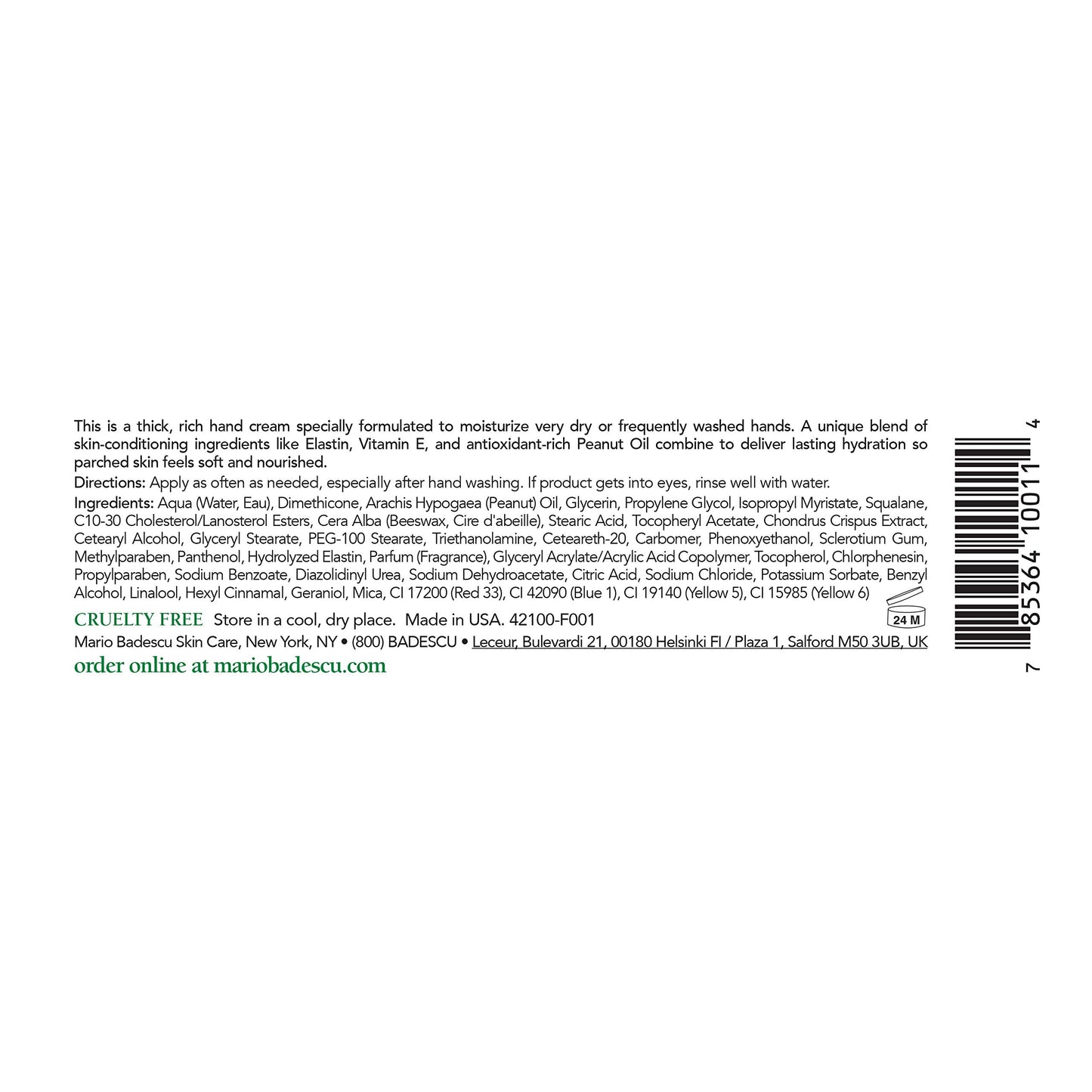 Mario Badescu Elasto-Seamollient Hand Cream - Rich, Thick Hand Lotion for Ultra-dry or Frequently Washed Skin - Moisturizer with Elastin & Vitamins, 4 Beauty & Personal Care Mario Badescu