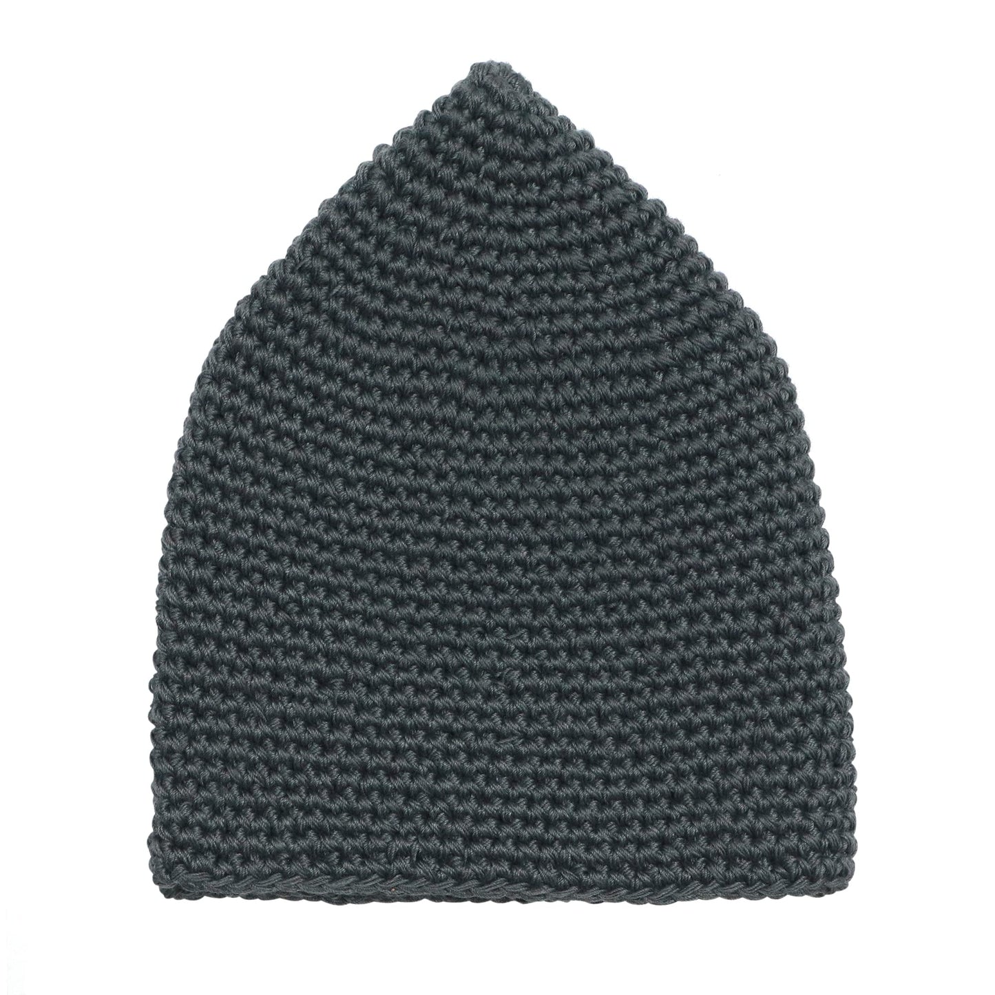 TheKufi Cotton Kufi Skull Cap - Dark Gray Hand-Crocheted 100% Cotton Head Cover M= 22.5" (57cm) Beauty and Personal Care TheKufi