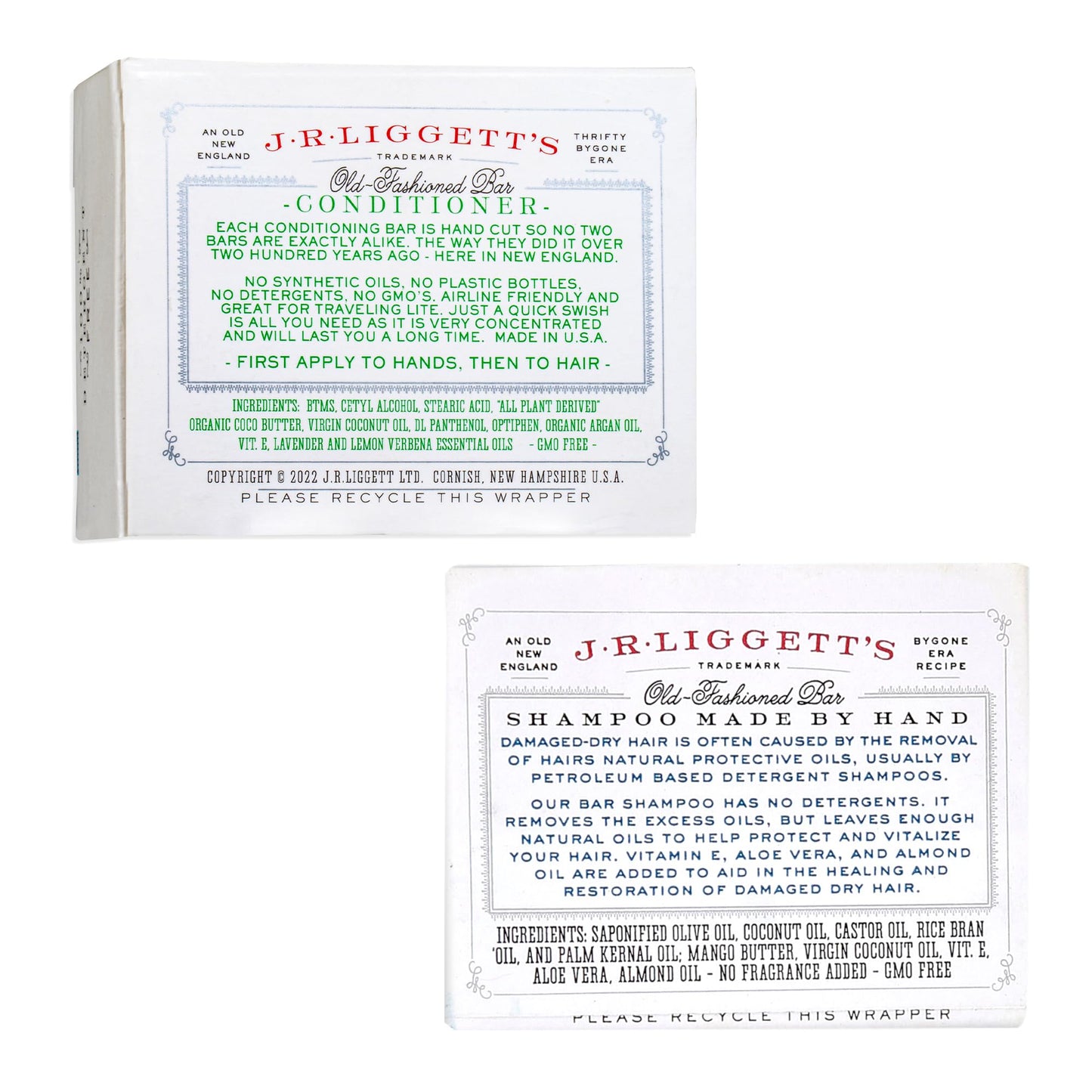 J.R.LIGGETT'S Moisturizing Formula Shampoo Bar and Conditioner Bar 2-Pack, All-Natural, Plant-Based Solid Hair Care Set, Sulfate-Free, 3.5 oz Shampoo Beauty & Personal Care J·R·LIGGETT'S