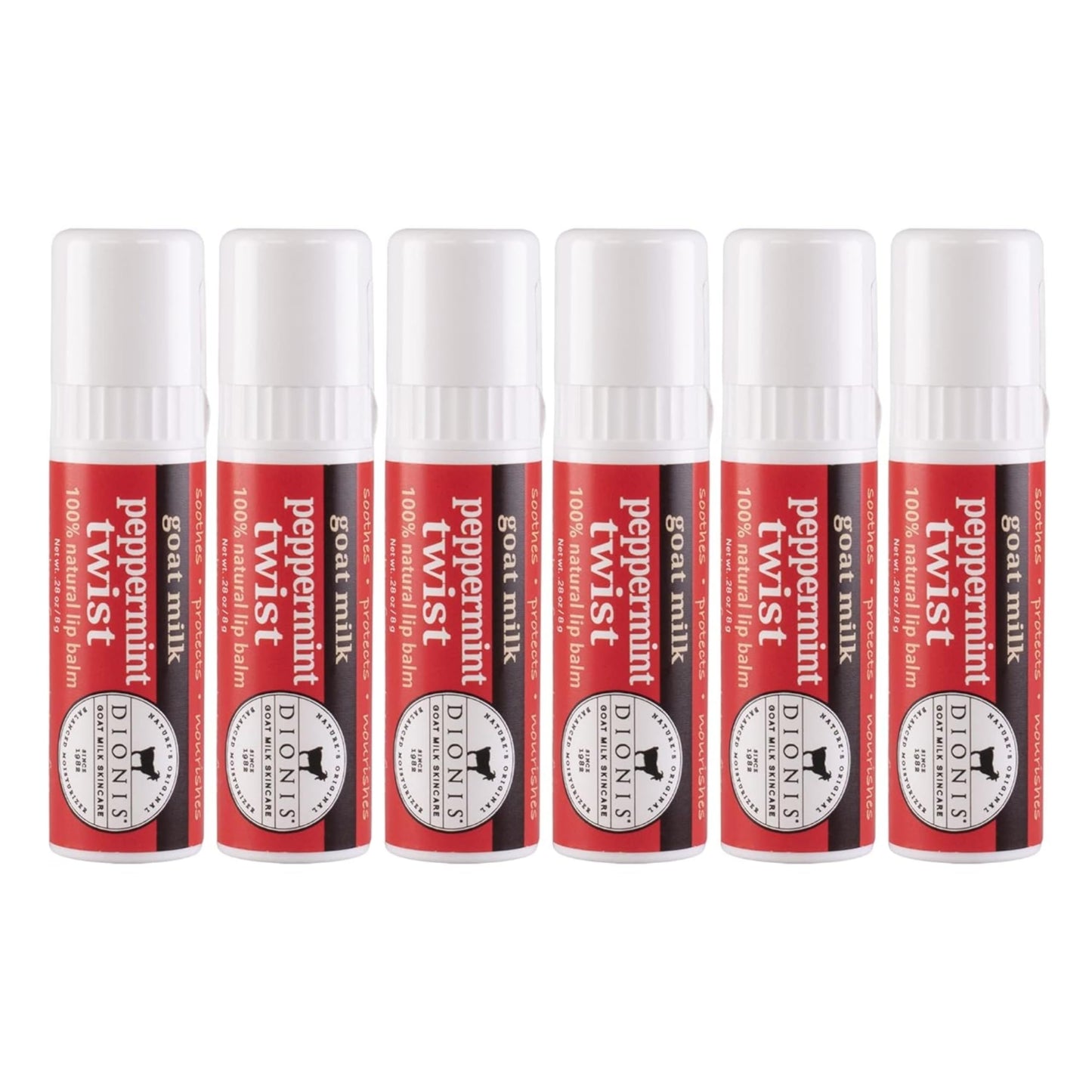 Dionis Goat Milk Lip Balm Peppermint Twist 0.28oz (Pack of 6) Beauty and Personal Care Dionis