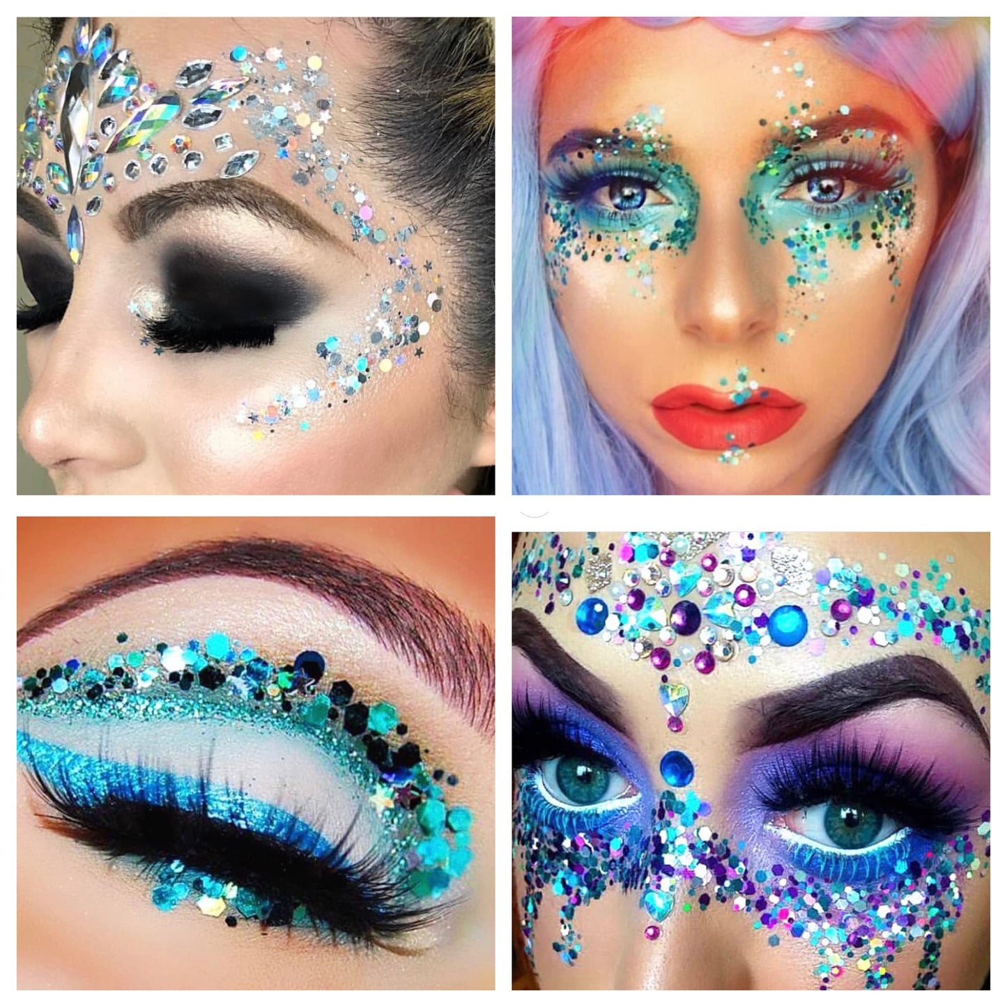 Blue Face & Body Glitter - Cosmetic Grade Chunky Glitter - Color Shift - Uses Include: Festivals, Raves, Face, Body, Nails, Resin, Arts, Crafts Beauty & Personal Care Electric Bliss Beauty