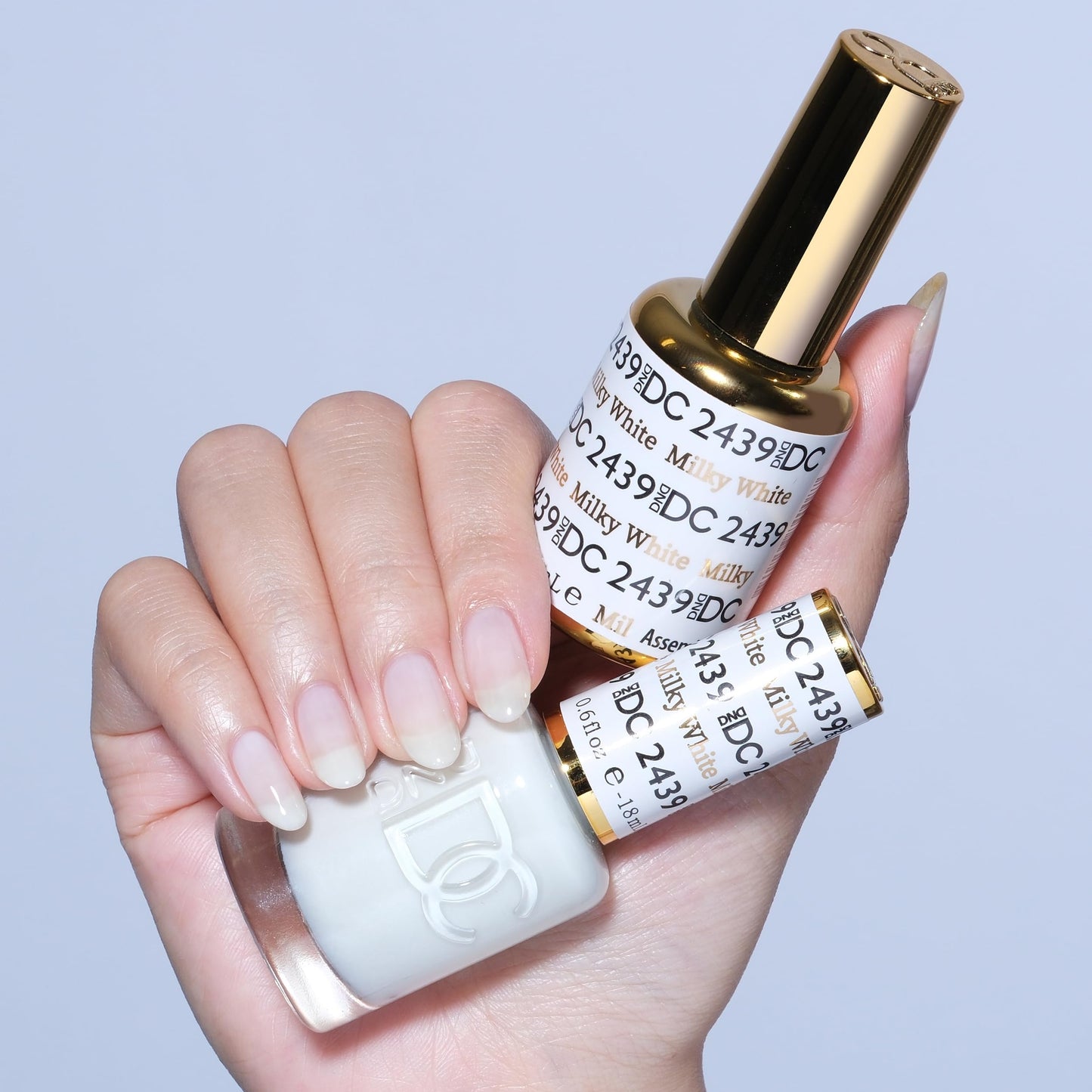 DND DC Gel Polish Set, Sheer Collection, UV/LED Gel Polish and Air Dry Nail Lacquer, Matching Chip-Free Polish Duo, 2439 Milky White, 0.5 Fl Oz Beauty and Personal Care DAISY DND