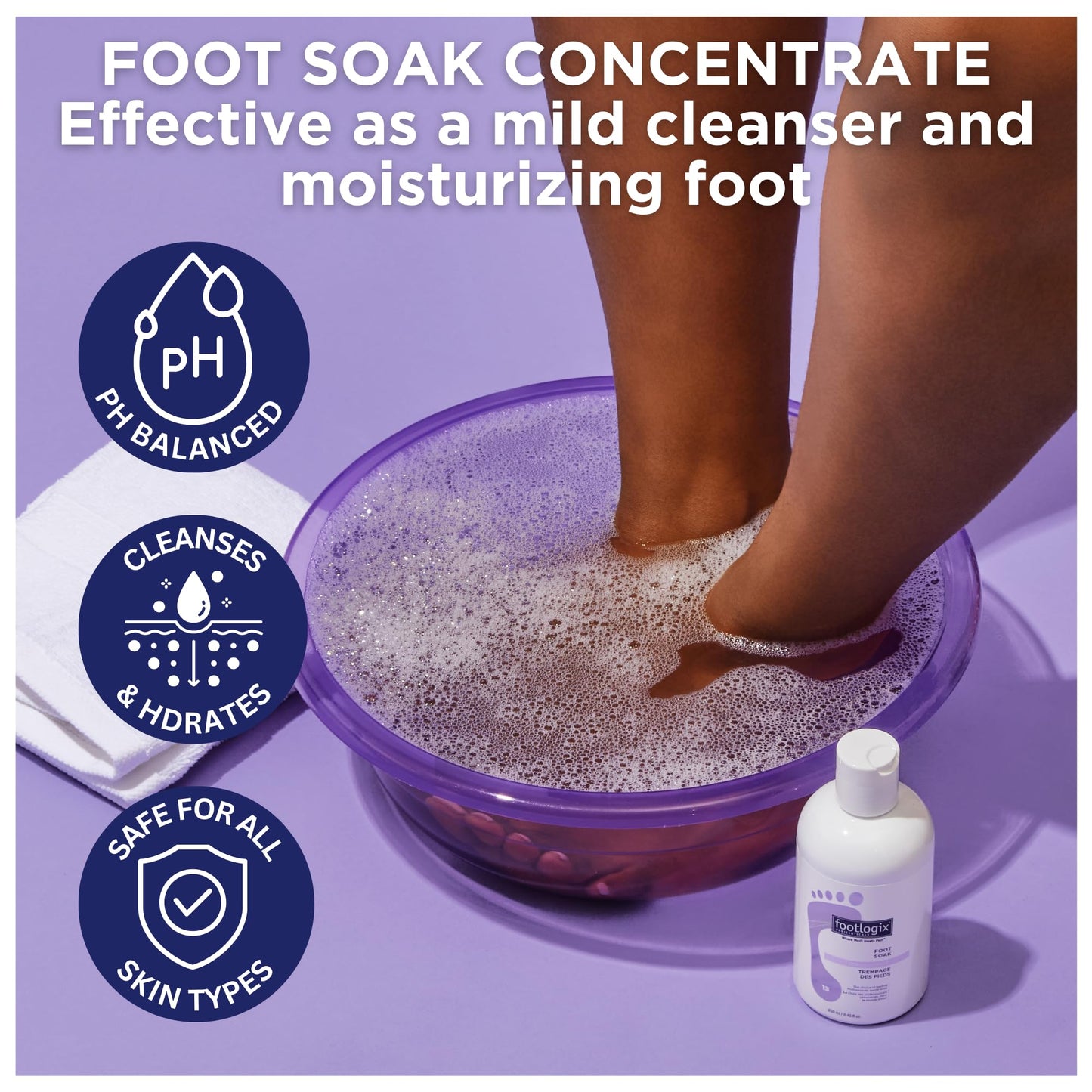 FOOTLOGIX Foot Soak Concentrate, 8.45 oz - Gentle Cleansing, Foot Bath Soak, Soften Dry Feet and Calluses Beauty & Personal Care FOOTLOGIX