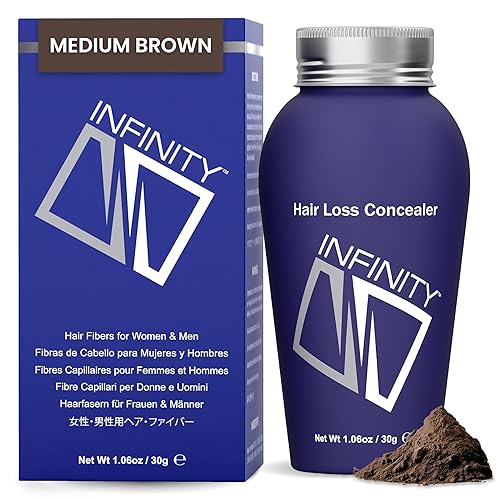 INFINITY Hair Fibers Medium Brown for Thinning Hair for Women & Men - 100% Undetectable Hair Building Fiber Powder - Conceal Hair Loss in 15 Seconds Beauty & Personal Care Infinity
