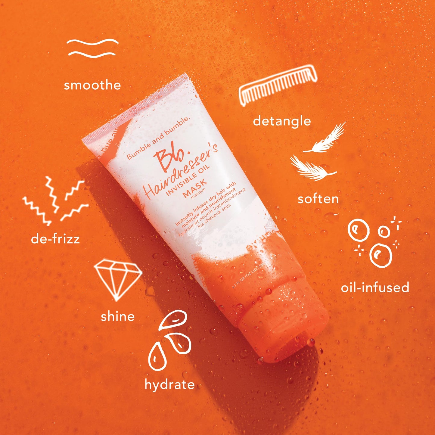 Bumble and bumble. Hairdresser's Invisible Oil Hydrating Hair Mask | Hydrating, Anti Frizz, Color Safe | Curly, Wavy, Straight | With Argan, Coconut Beauty & Personal Care Bumble and bumble.