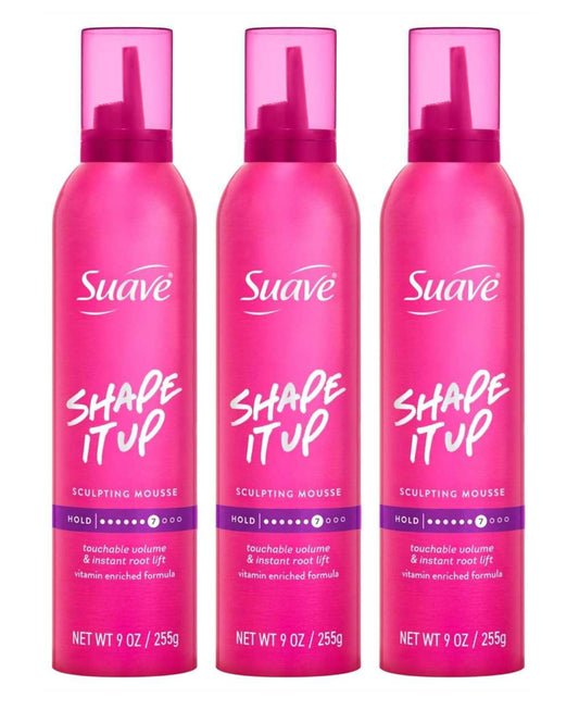 Suave Mousse Shape It Up Sculpting 9 Ounce (Pack of 3) Beauty & Personal Care Suave