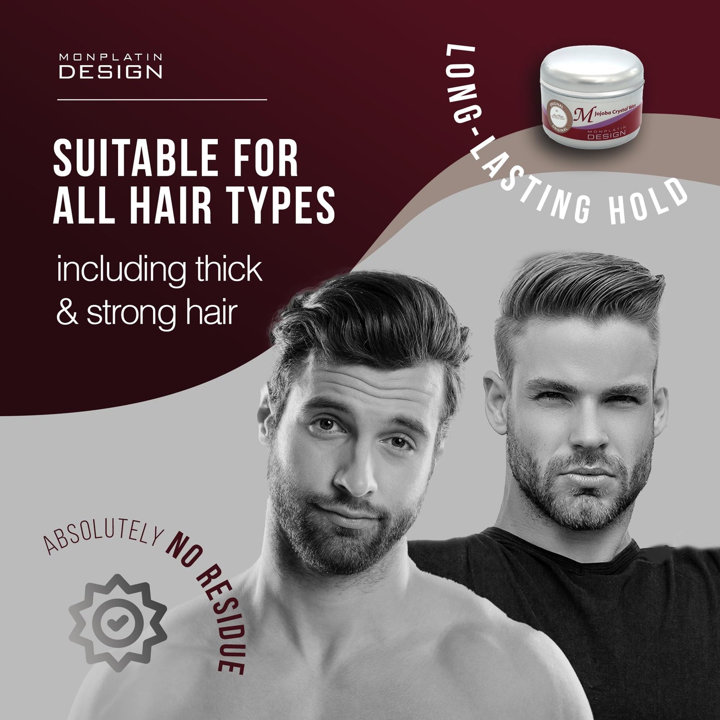 Mon Platin Professional Hair Styling Wax - Jojoba Crystal High Sheen, Strong Hold for Men & Women, Daily Use Hair Creme with Grapefruit Scent - 250 ml Beauty & Personal Care Mon Platin Professional