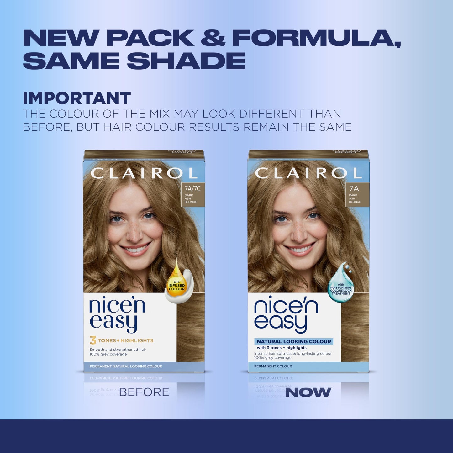 Clairol Nice'n Easy Permanent Hair Dye, 7A/7C Dark Cool Blonde | 100% Gray Coverage | Long?Lasting, Natural?Looking Color & Shine | Pack of 1 Beauty & Personal Care Clairol