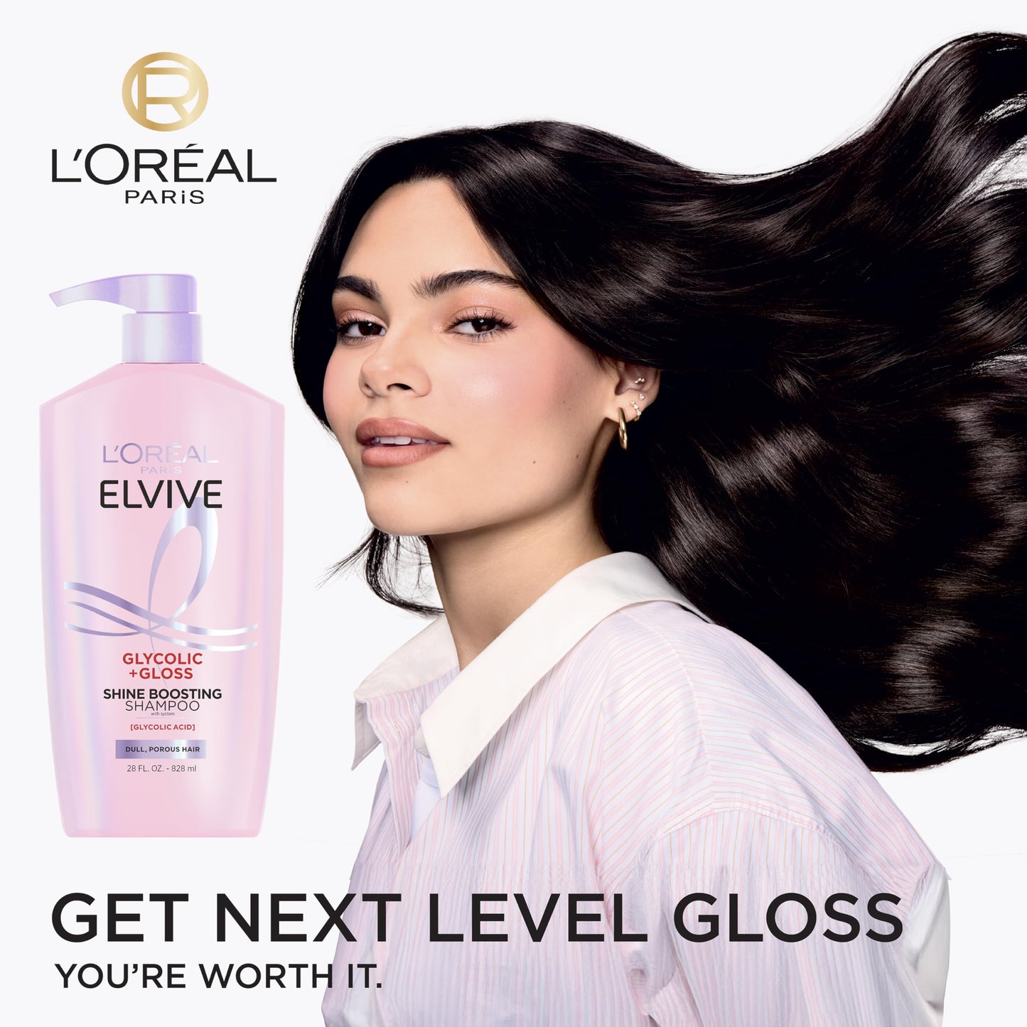 L'Oreal Paris Elvive Glycolic + Gloss Shine Boosting Shampoo and Conditioner Set, Cleanses and Smooths Dull, Porous Hair Into High-Shine, Glossy Hair Beauty & Personal Care L'Oreal Paris