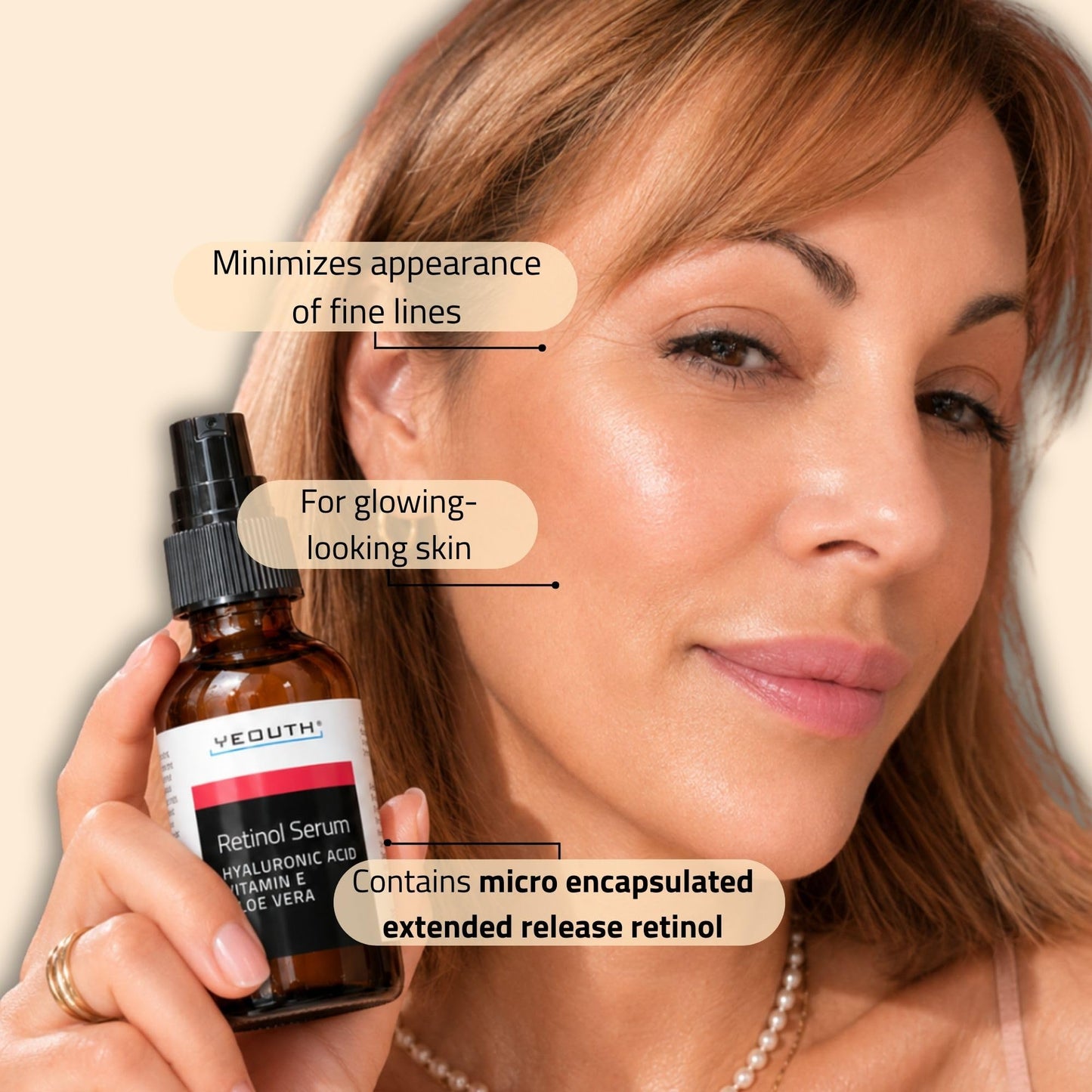 YEOUTH Retinol Serum for Face with Hyaluronic Acid and Vitamin E, Gentle Retinol Skin Booster Serum Targets the Appearance of Fine Lines and Wrinkles Beauty & Personal Care YEOUTH