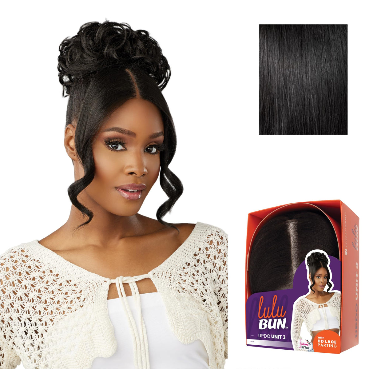 Sensationnel Lulu Bun Updo Hairextensions-Unit 3,1 JETBLACK