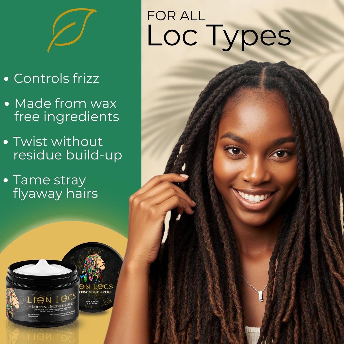 Lion Locs Hair Locking Dreads Moisturizer for Dreadlocks, Locks, Microlocs, Interlocks, Braids, Fauxlocs, Sisterlocks | - Large Container Residue Beauty & Personal Care Beard Gains