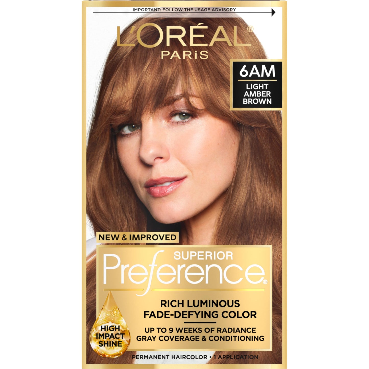 L'Oreal Paris Superior Preference Luminous Fade-Defying Permanent Hair Color, Hair Dye For Up to 9 Weeks of Radiance, Light Amber Brown 6AM, 1 Hair Beauty & Personal Care L'Oreal Paris
