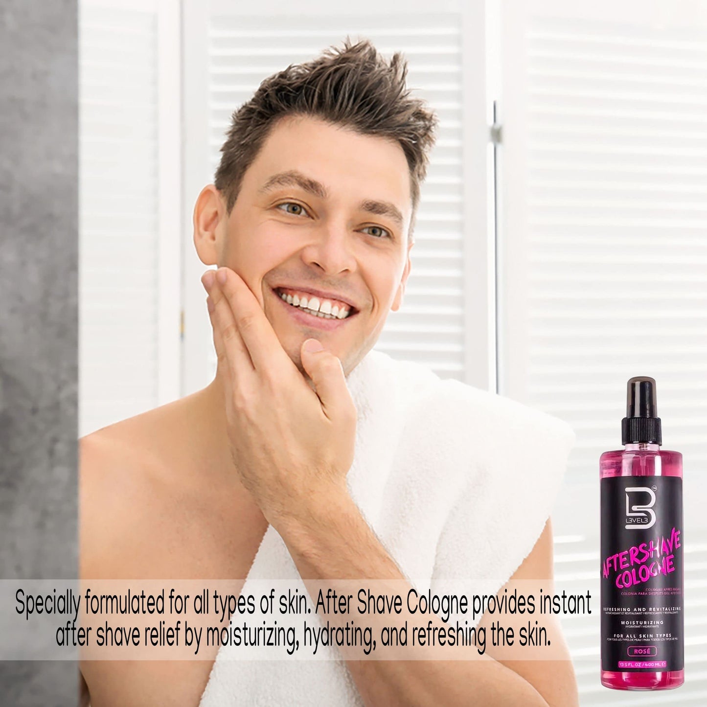L3 Level 3 After Shave Spray Cologne - Softens Skin - Refreshes and Relieves Face and Skin - Styling Powder Included (Rose) Beauty and Personal Care L3