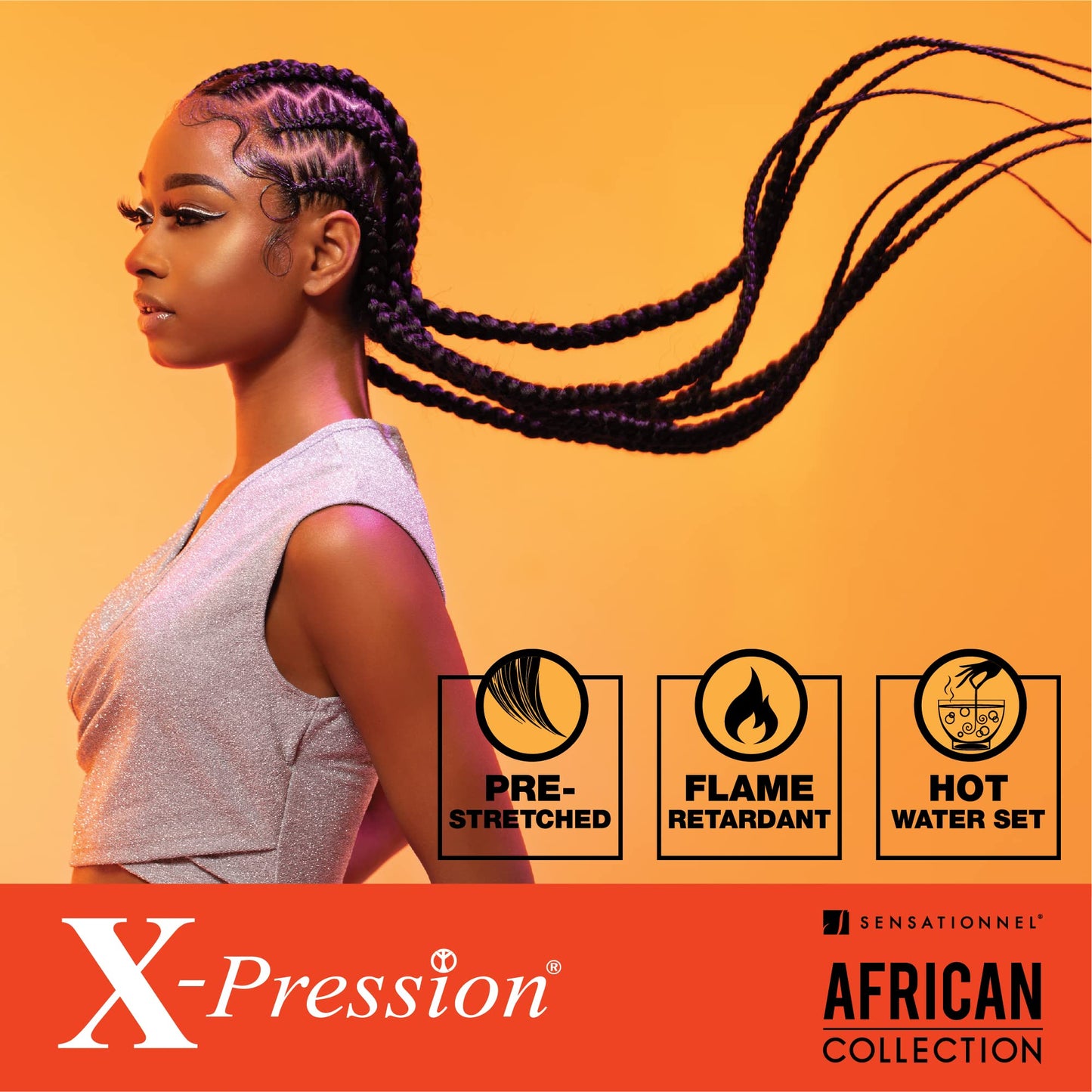Sensationnel X-pression prestretched braiding hair - 6x braid 58 inch all kanekalon flame retardant synthetic braid for box braids and twists (1 Beauty and Personal Care Sensationnel
