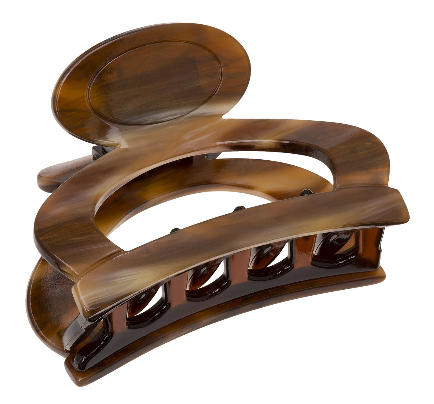 France Luxe Oval Cutout Claw Clip - Classic - Caramel Horn Beauty & Personal Care France Luxe