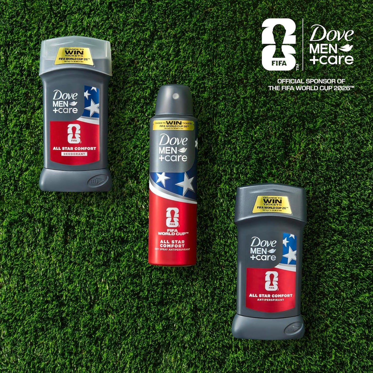 DOVE MEN + CARE All Star Comfort Antiperspirant Stick - FIFA World Cup 2026 Edition, 72H Odor?Neutralizing Protection with Added Moisturizer - 2.6 oz Beauty and Personal Care DOVE MEN + CARE