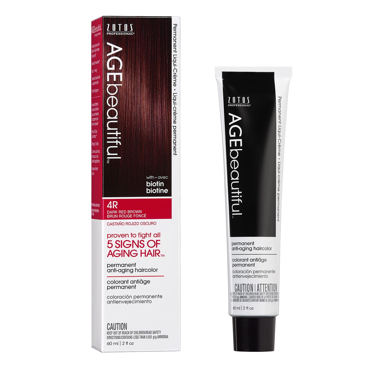 AGE beautiful Permanent Hair Color Dye Liqui Creme | 100% Gray Coverage | Anti-Aging Haircolor | Biotin for Thicker, Fuller Hair | Professional Salon Beauty & Personal Care AGE beautiful