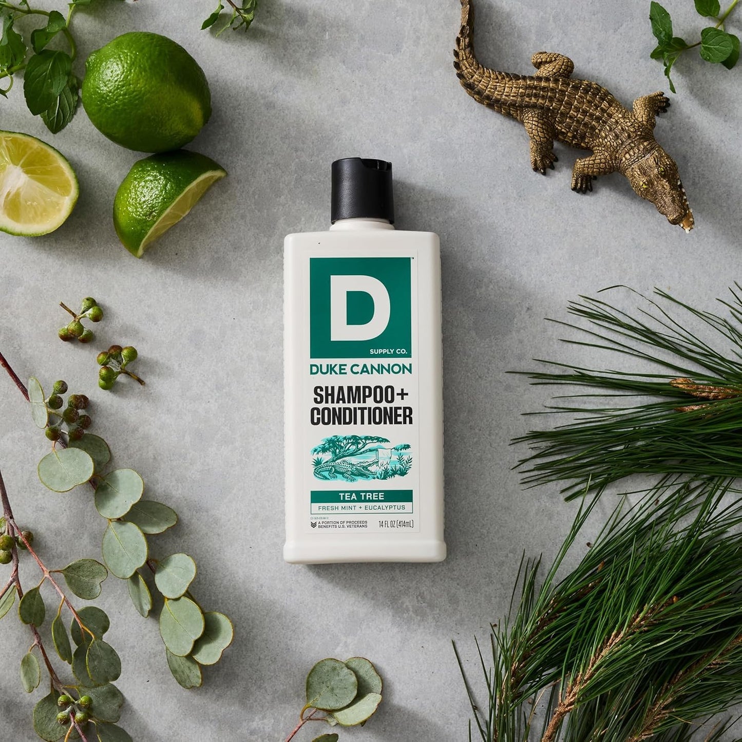 Duke Cannon Supply Co. Tea Tree 2-in-1 Shampoo and Conditioner for Men - 14 fl oz - Fresh Mint + Eucalyptus Scent - Made with Tea Tree Oil & Menthol Beauty & Personal Care Duke Cannon Supply Co.
