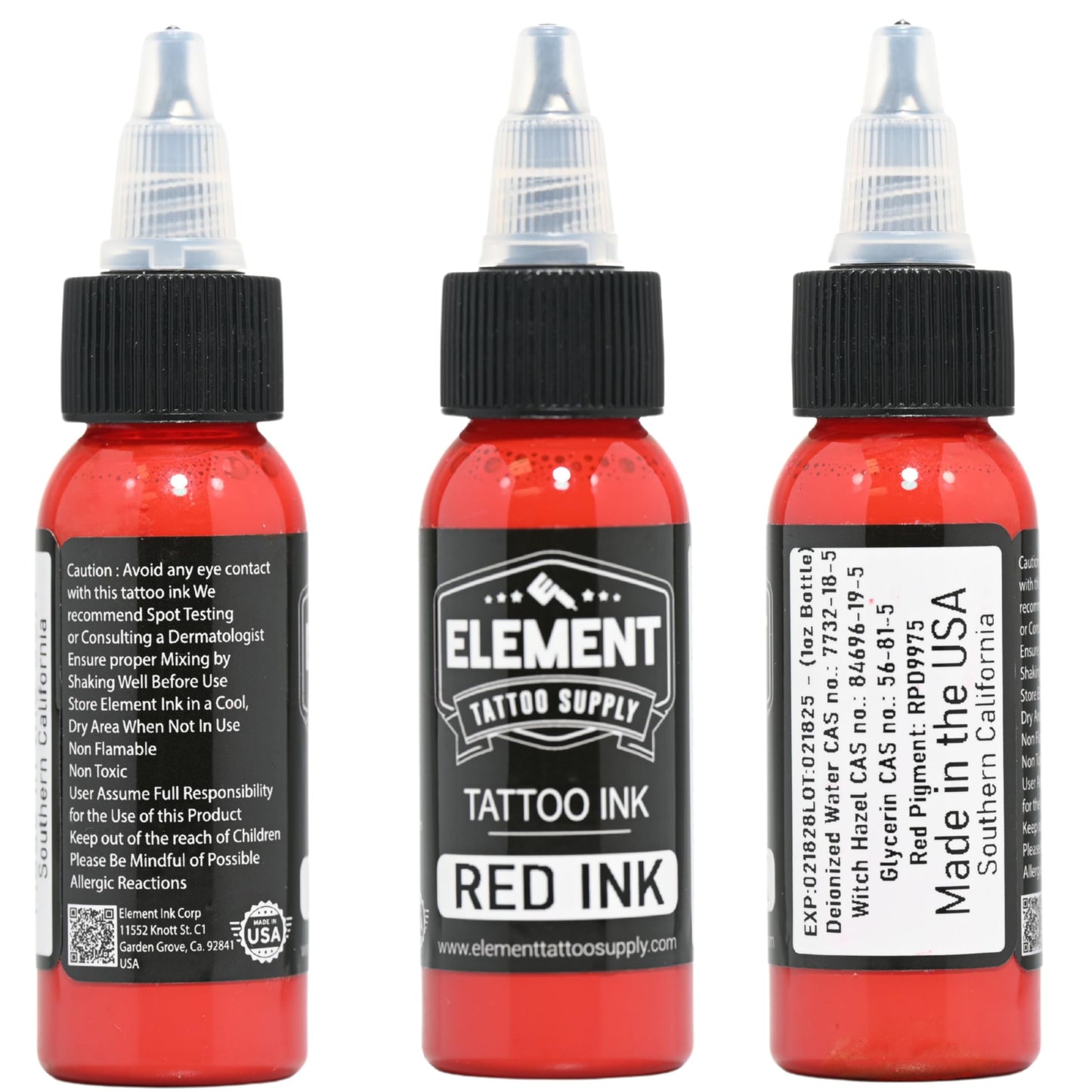 Element Tattoo Supply Ink Set | Red Yellow Blue | Professional Solid Colors for Human Skin | Bright Bold Pre-Dispersed Pigment | Essential Artist Beauty and Personal Care Element Tattoo Supply