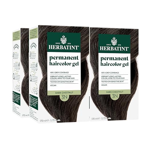 Herbatint Permanent Hair Dye - 3N Dark Chestnut - For Up To 100% Gray Coverage of Resistant Gray Hair - Ammonia-Free, Alcohol-Free & Vegan - Salon Beauty & Personal Care Herbatint