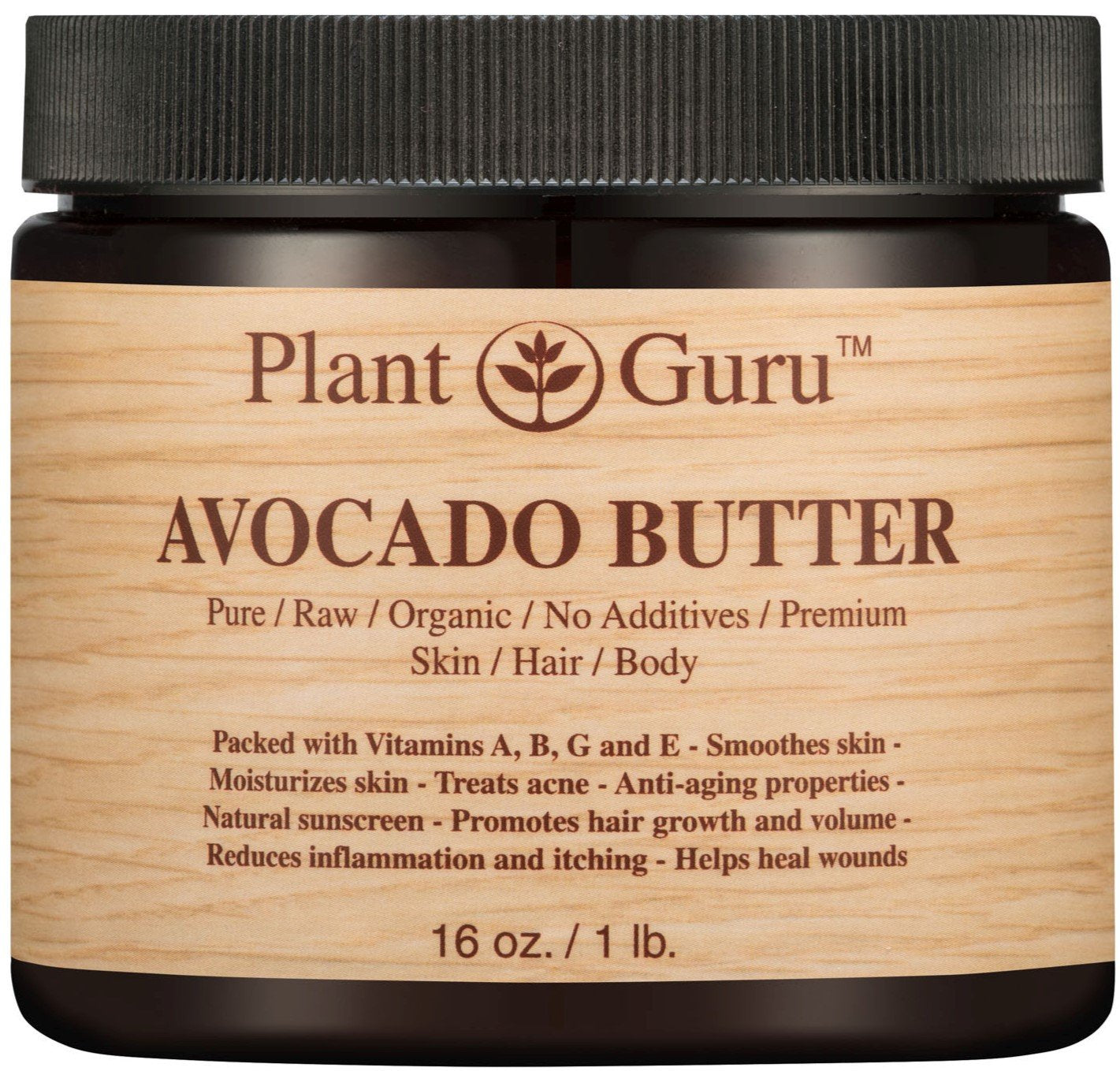 Avocado Body Butter 16 oz. 100% Pure Raw Fresh Natural Cold Pressed. Skin, Hair, Nail Moisturizer, DIY Creams, Balms, Lotions, Soaps. Beauty & Personal Care Plant Guru
