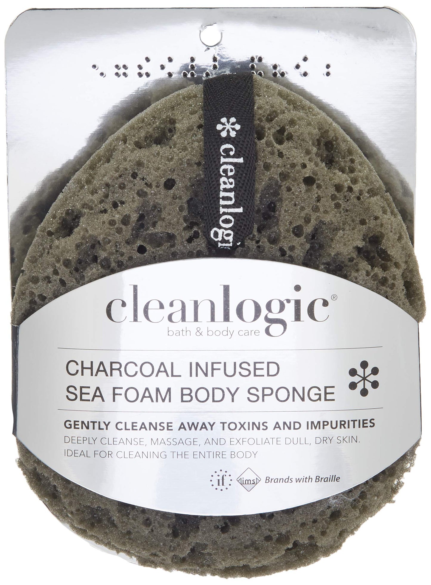 Clean Logic Charcoal Infused Foam Sea Sponge Beauty & Personal Care Cleanlogic
