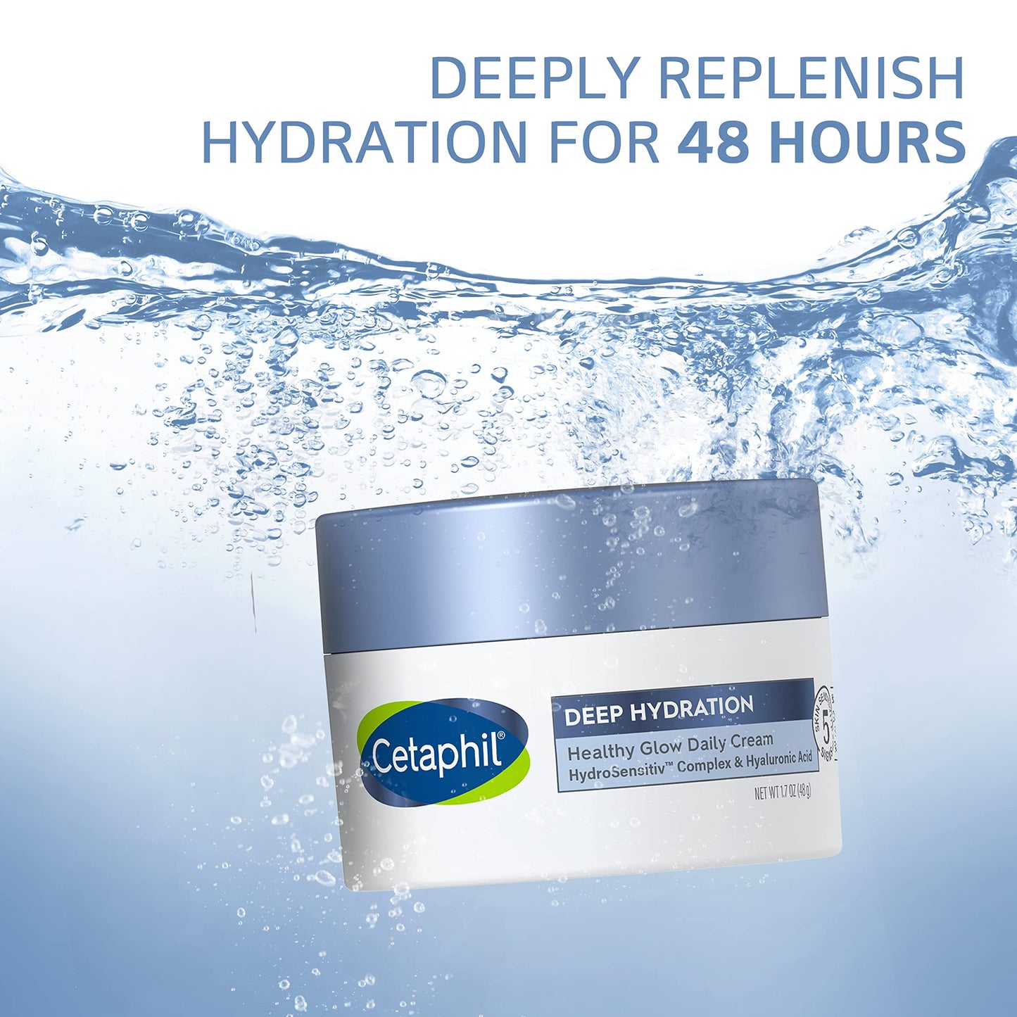 Cetaphil Deep Hydration Fragrance Free Healthy Glow Daily Face Cream, 1.7 oz, 48Hr Dry Skin Face Moisturizer for Sensitive Skin, With Hyaluronic Acid Beauty & Personal Care Cetaphil