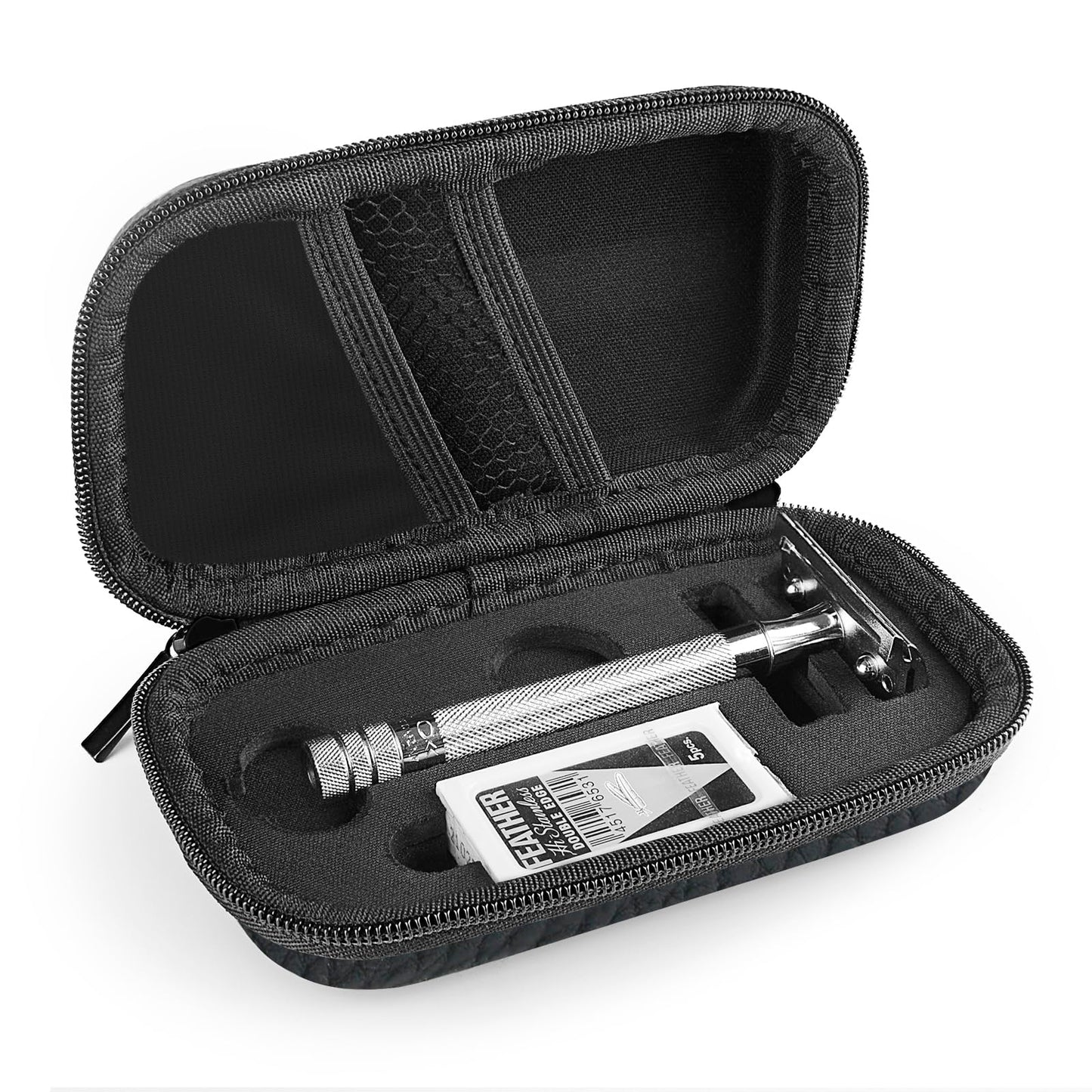Linkidea Hard Travel Case Compatible with Vikings, Merkur, Shaving Revolution Double Edge Safety Razor, Storage Box Organizer for Safety Razor Beauty and Personal Care Linkidea