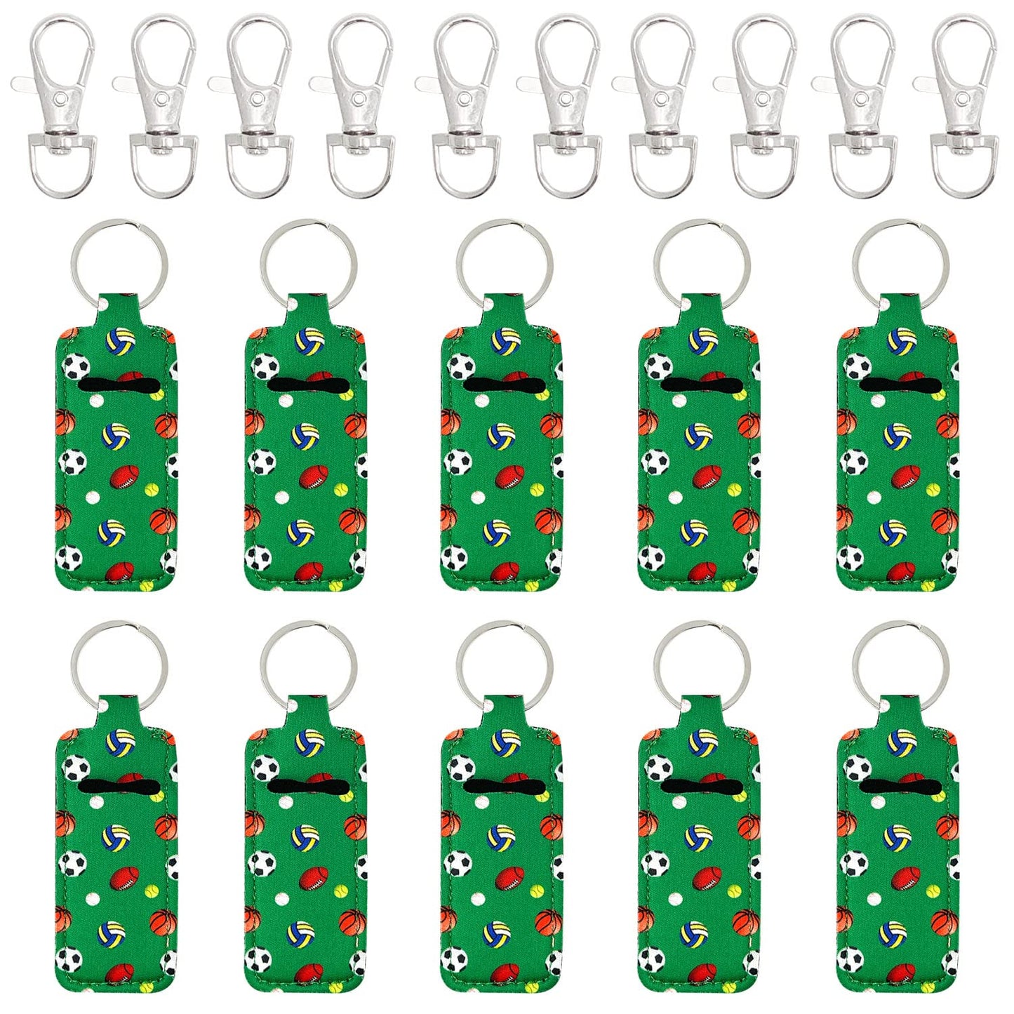 allydrew 10 Pack Chapstick Holder Keychain, Keyring for Lip Balm Lip Gloss Lipstick with 10 Pieces Metal Keyring Clasps, Sports Beauty & Personal Care allydrew
