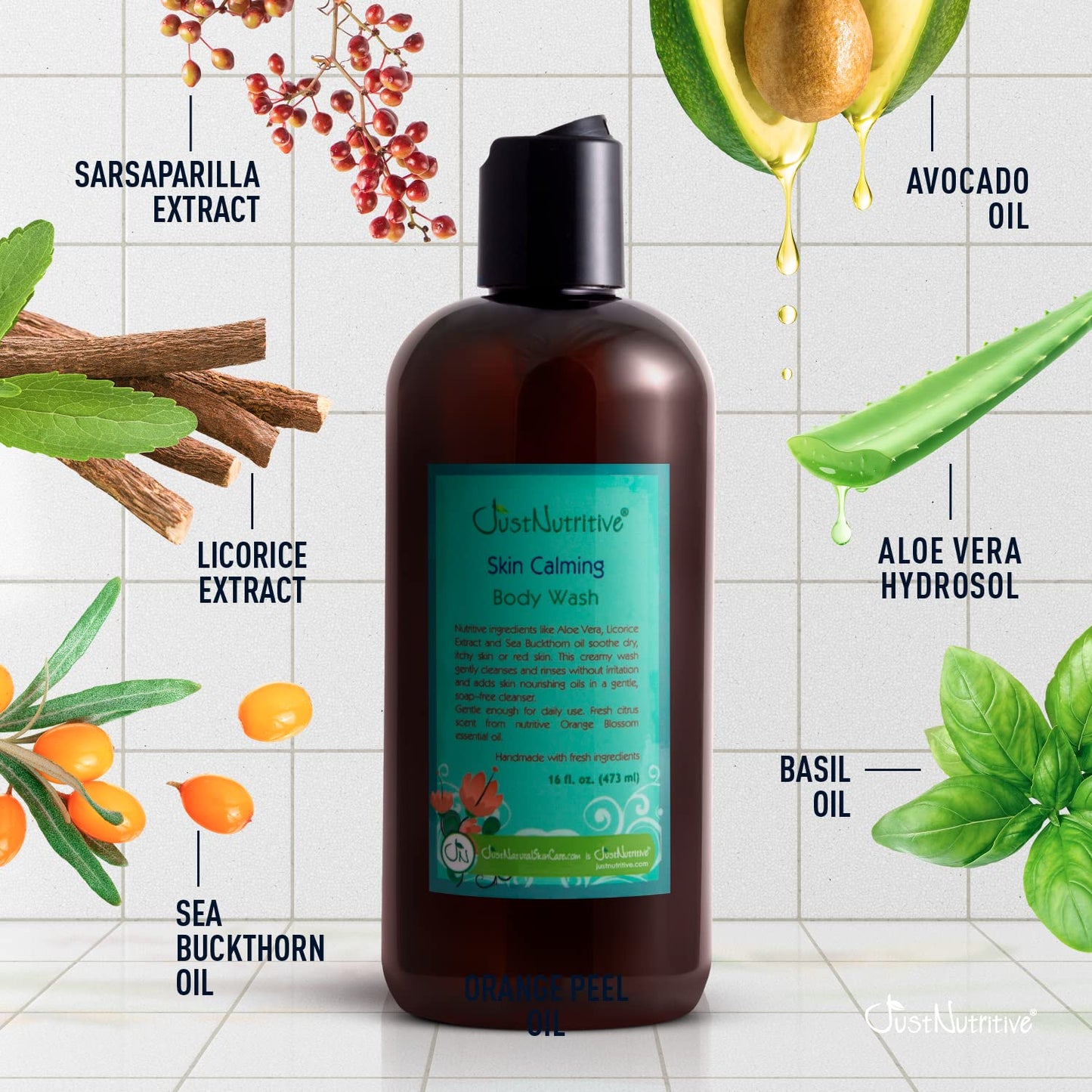 Just Nutritive Skin Calming Body Wash | Best Body Wash for Your Skin | Natural Body Wash 16 oz Beauty & Personal Care Just Nutritive
