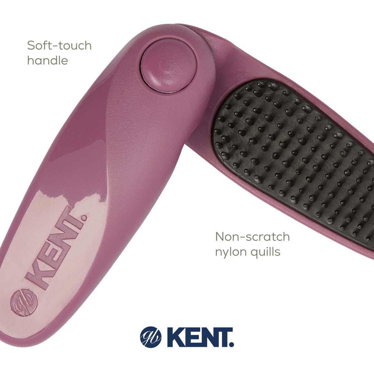 Kent KCR10 Create Folding Hair Brush for Styling Short Hair - Travel Brush for Men and Women, Anti-Static, Scalp Stimulating, Nylon Bristle in Purple