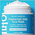 SeoulCeuticals Korean Skin Care Hyaluronic Acid Jelly Face Mask - Rice Bran + Vit B5 + Rosehip Anti Aging K Beauty Skincare for Plump Glowing Skin 2oz Beauty & Personal Care SeoulCeuticals
