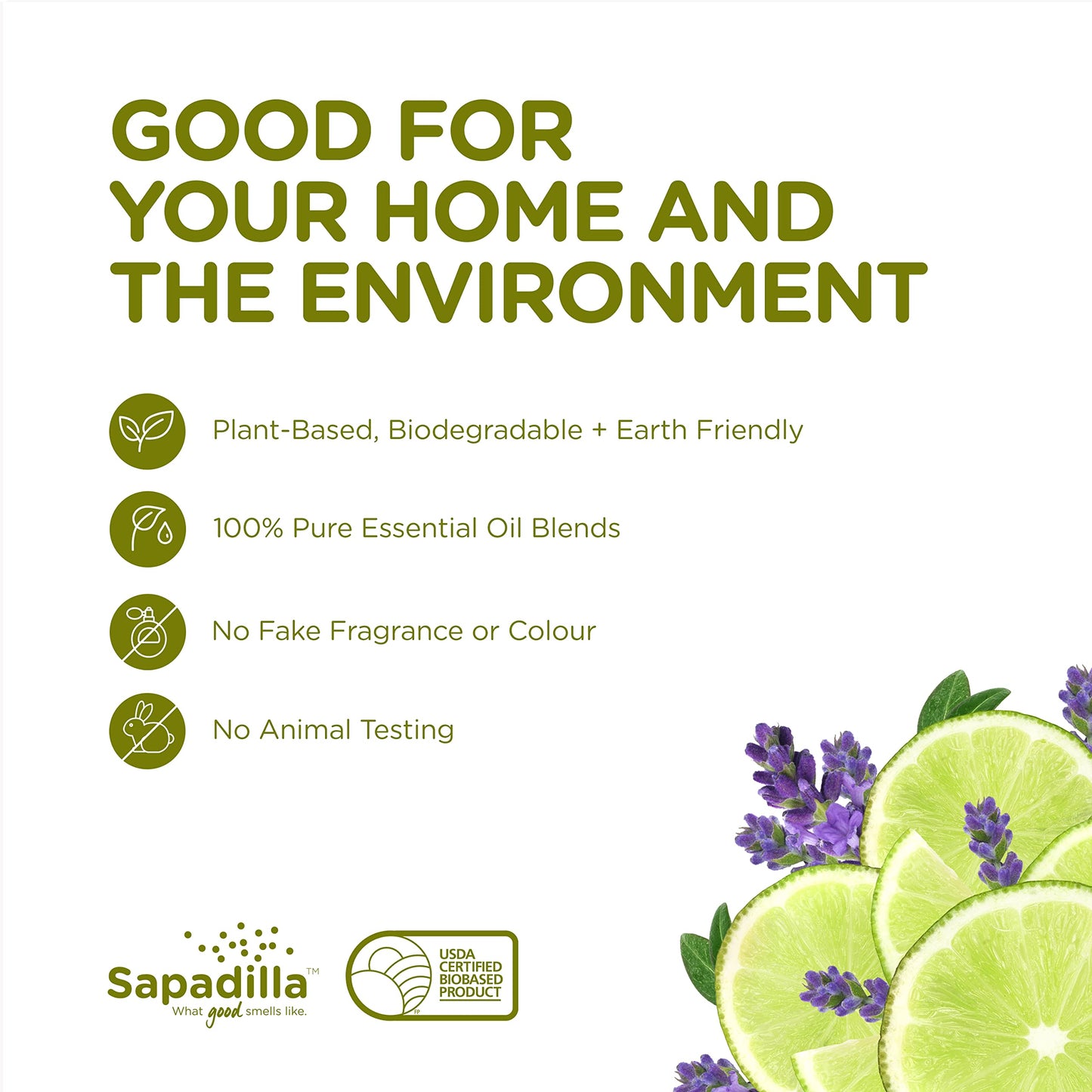 Sapadilla Liquid Hand Soap - Sweet Lavender + Lime - Made with 100% Pure Essential Oil Blends, Cleansing & Moisturizing, Aromatic & Fragrant Hand Beauty & Personal Care Sapadilla