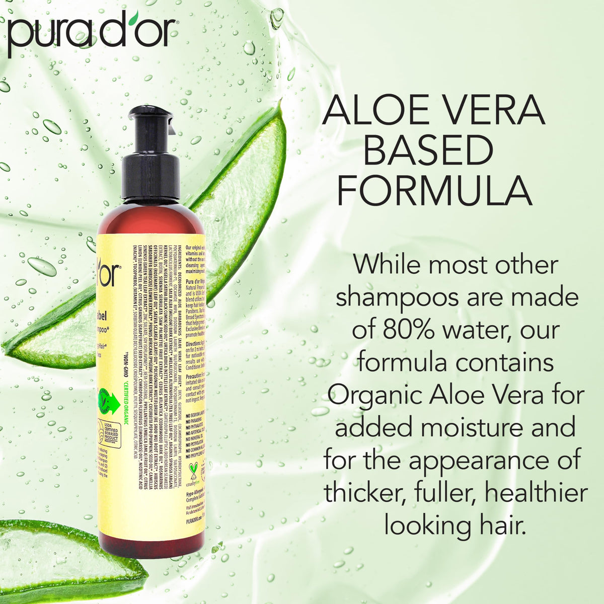 PURA D'OR Original Gold Label Anti-Hair Thinning Biotin Shampoo, 8oz
