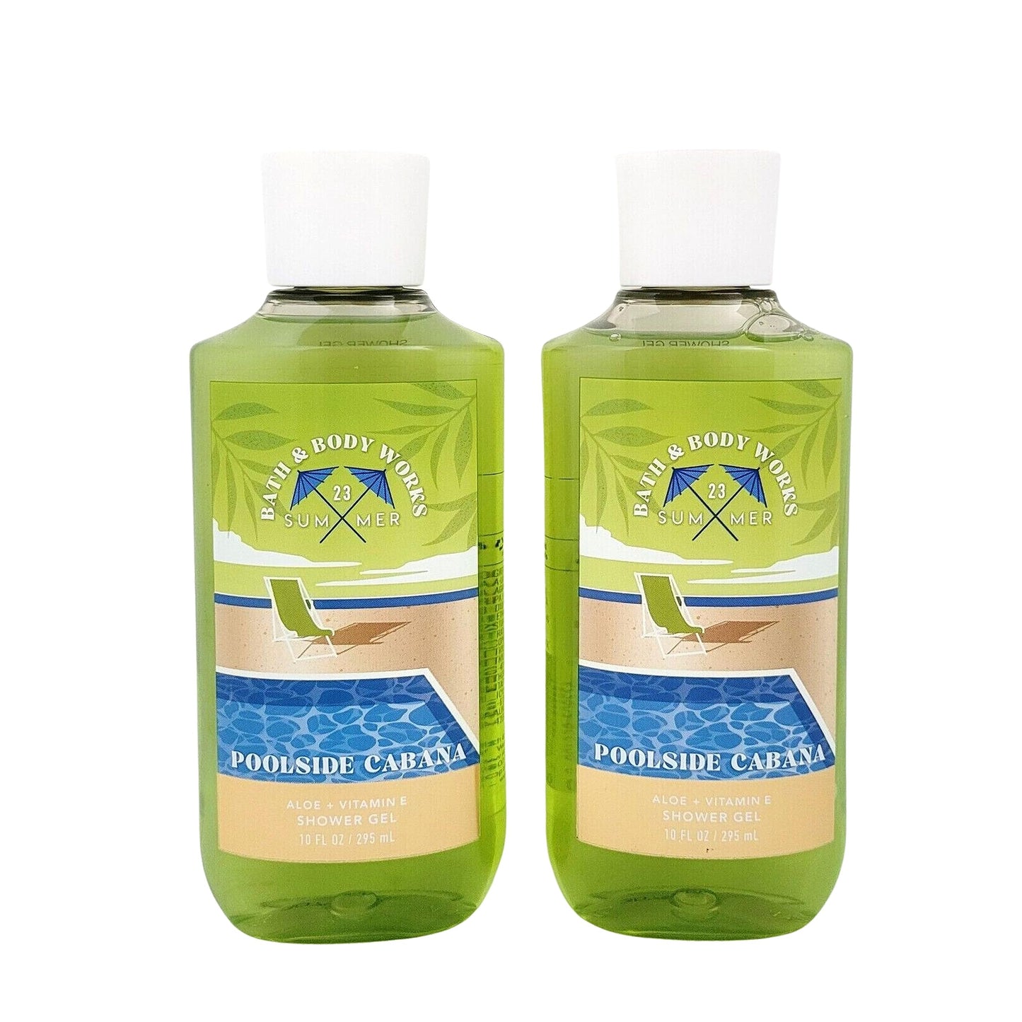 Bath & Body Works Shower Gel Gift Set 10oz Each Pack of 2 (Poolside Cabana) 10.00 Ounce (Pack of 2) Beauty & Personal Care Bath & Body Works