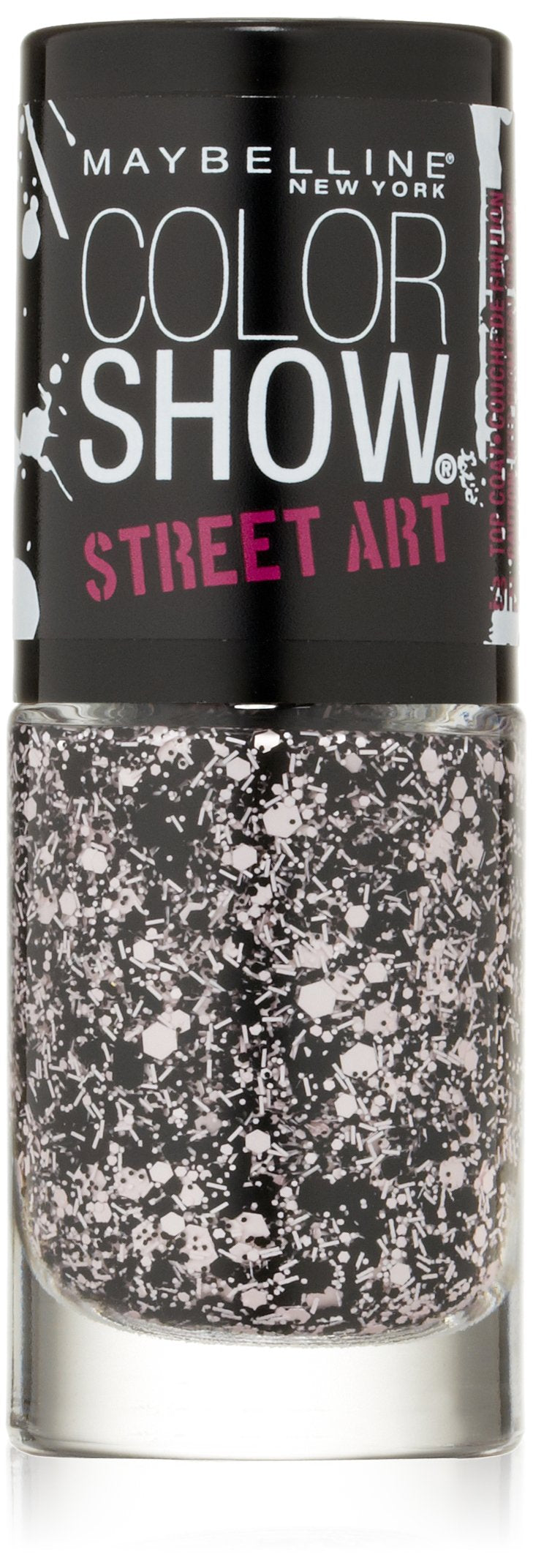 Maybelline New York Color Show Street Art Top Coat No. 12 Pink Splatter, 0.23 Fluid Ounce