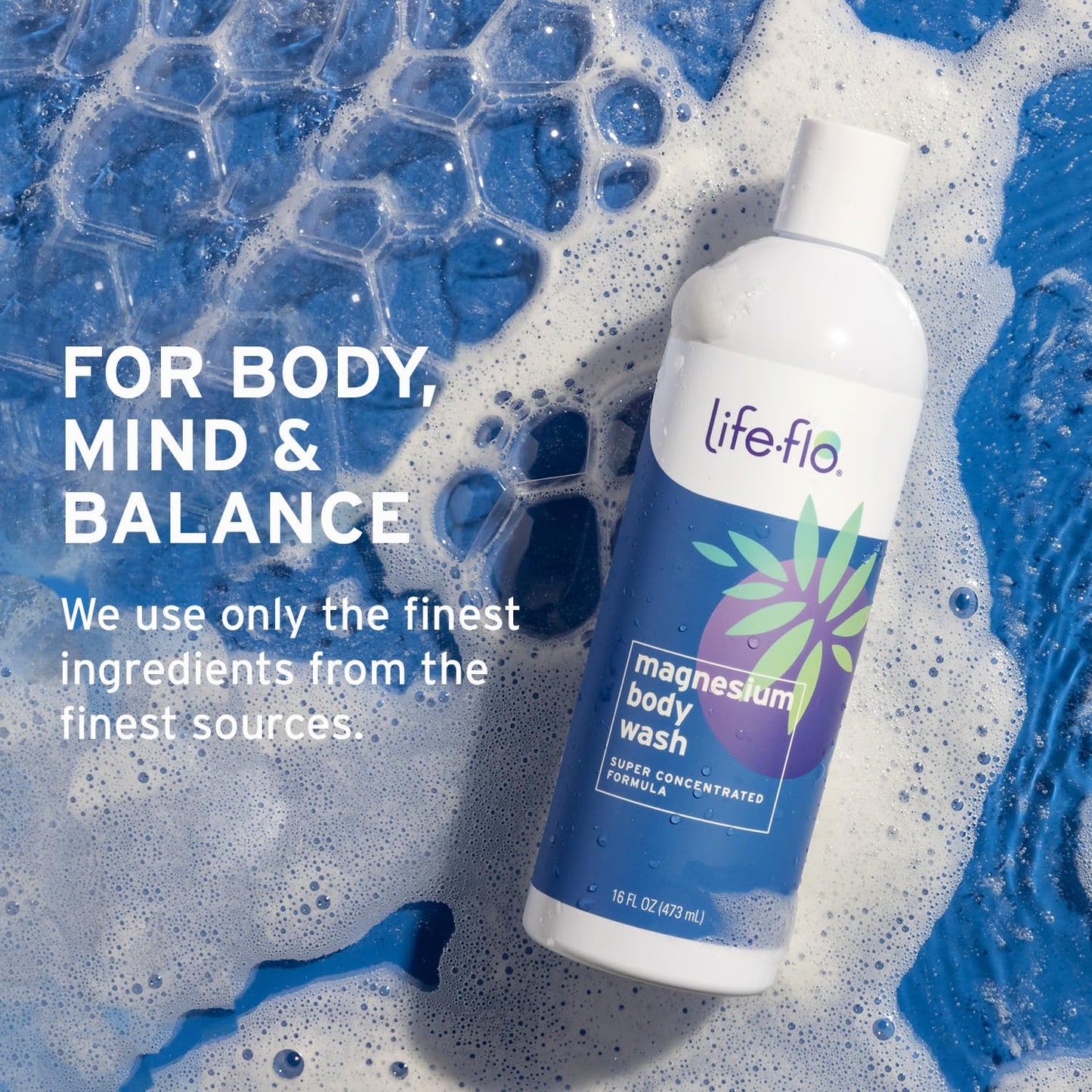 LIFE-FLO Magnesium Body Wash, Refreshing, Moisturizing Liquid Soap with Magnesium Chloride from the Zechstein Seabed, Peppermint Oil and Rosemary Oil Beauty & Personal Care LIFE-FLO