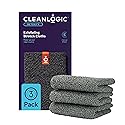 Cleanlogic Body Exfoliating Cloth, Stretchy Detox Charcoal Infused Exfoliator Bath and Shower Washcloths, Reusable Daily Skincare Tool, 3 Count Value Beauty & Personal Care Cleanlogic