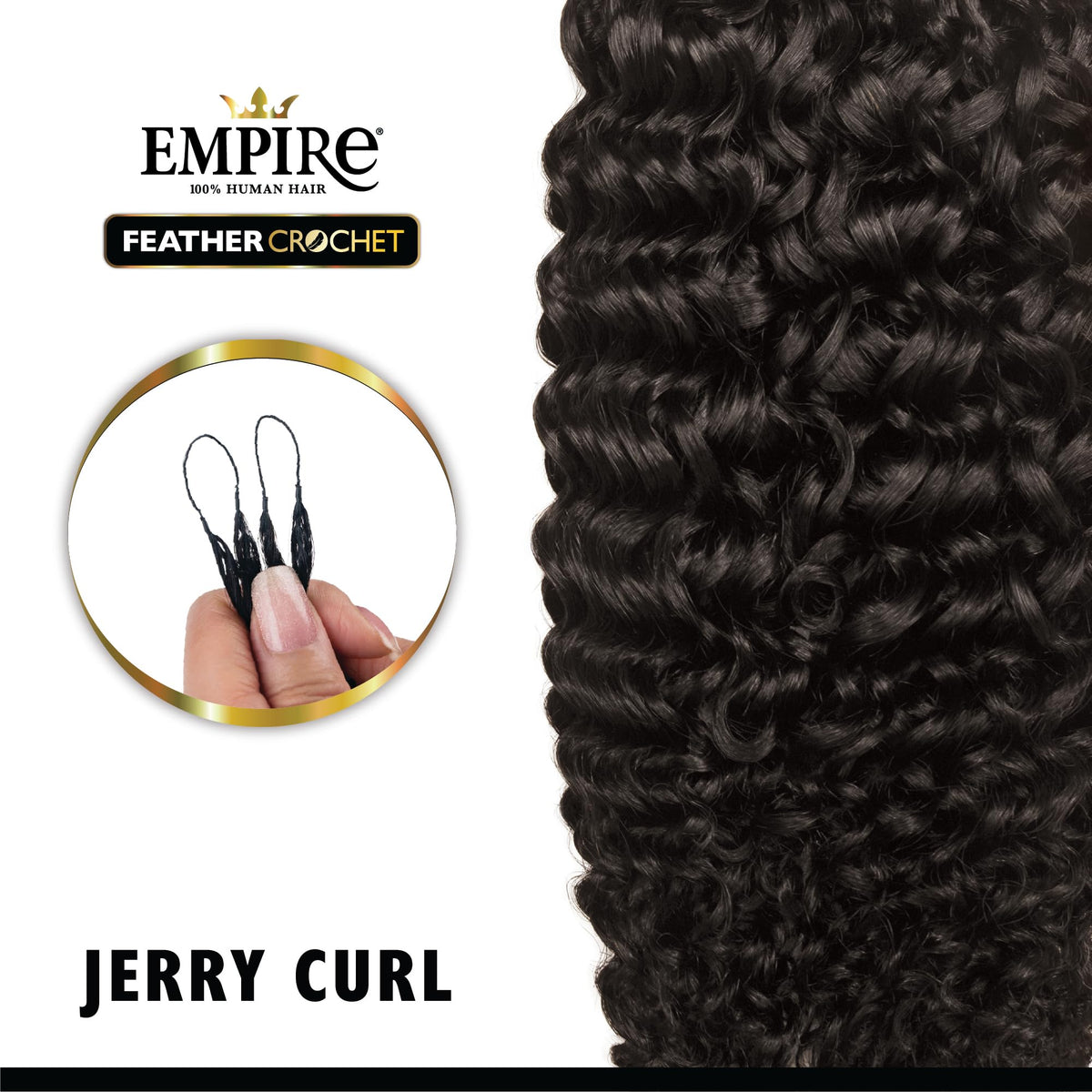 Sensationnel Empire Feather Crochet Braids-Jerry Curl,14in, 2 DARKBROWN