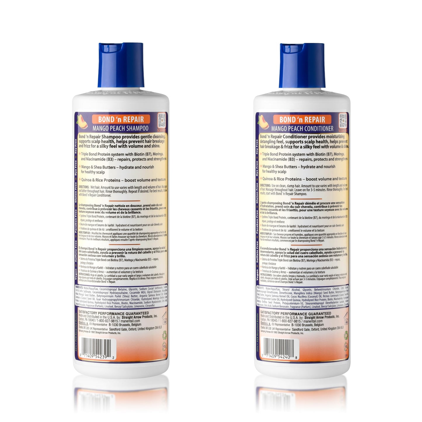 Mane ’n Tail Bond ’n Repair Shampoo & Conditioner Set, Sulfate-Free Strengthening Hair Care System, Anti-Breakage & Frizz Control, Triple Bond Repair Beauty & Personal Care Mane 'n Tail