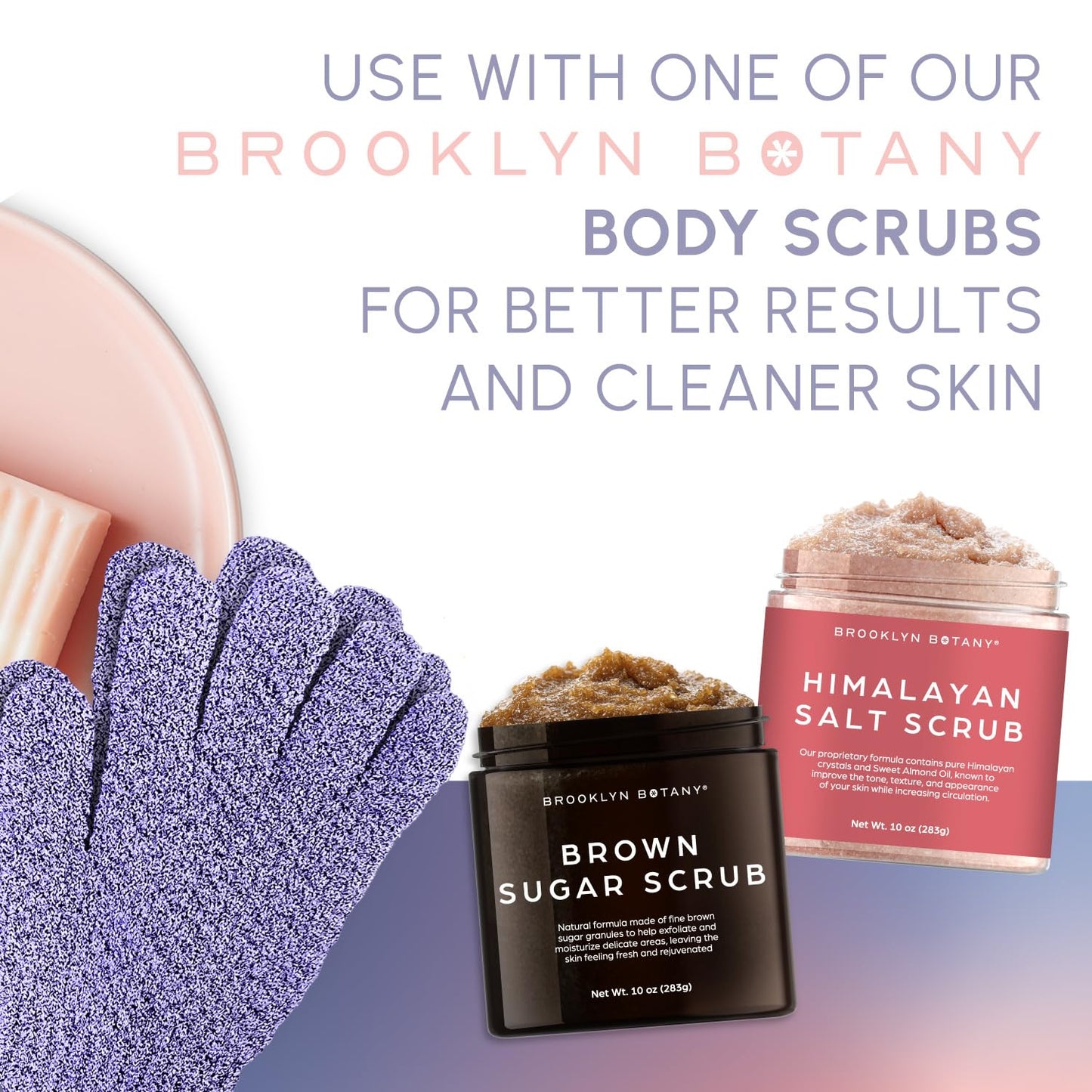Brooklyn Botany Exfoliating Gloves for Bath and Shower - Heavy Duty Exfoliating Body Scrubber for Massage and Dead Skin Remover for Body - 1 Pair Beauty & Personal Care Brooklyn Botany