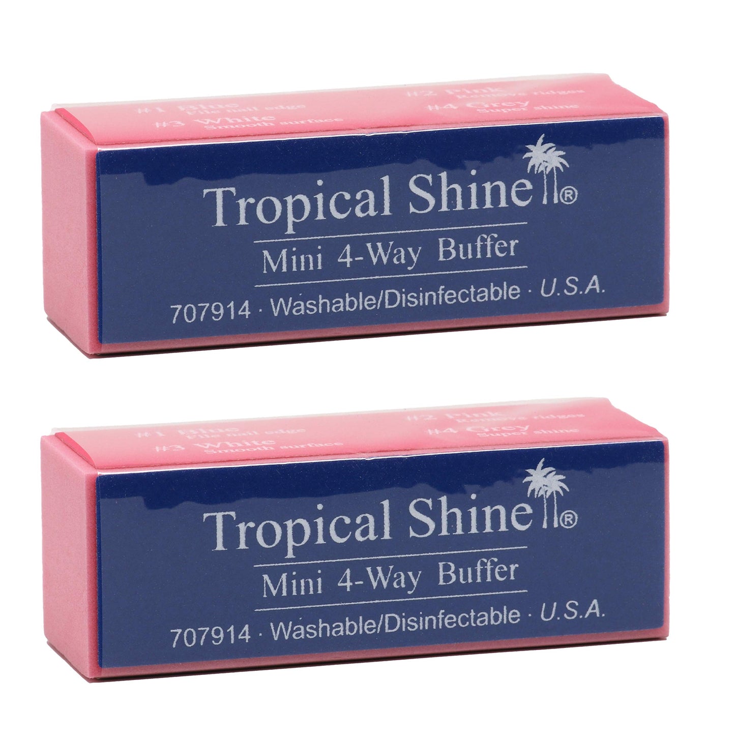 Tropical Shine Mini 4 Way Buffer Block - Professional Nail Buffering Block for Shaping, Smoothing, and Polishing Nails - Portable Nail Care (2 Pack) Beauty & Personal Care Tropical Shine