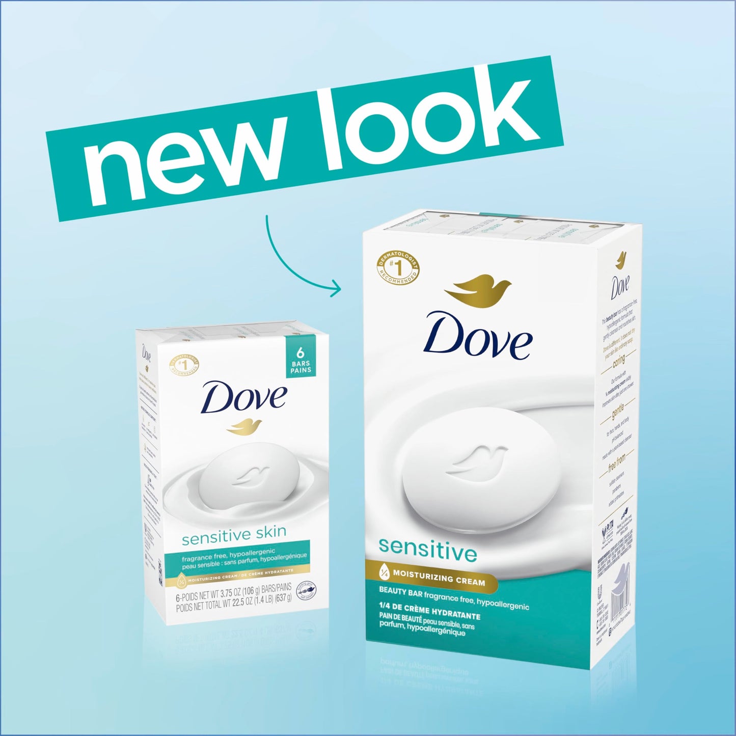 Dove Beauty Bar Soap 12 Bars Sensitive, for Sensitive Skin, Fragrance Free and Hypoallergenic 3.75 oz Beauty & Personal Care Dove
