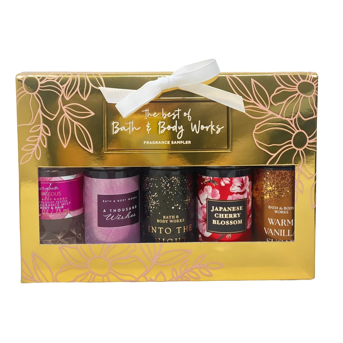 Best of Bath & Body Works 5-Piece Mini Fragrance Mist Gift - Japanese Cherry Blossom- A Thousand Wishes - Gingham Gorgeous - Warm Vanilla Sugar - Into Beauty & Personal Care Bath & Body Works