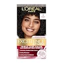 L'Oreal Paris Excellence Crème Permanent Hair Dye, Triple Care Hair Color with Hyaluronic Acid for 100% Gray Coverage, 3 Natural Black, 1 Kit Beauty & Personal Care L'Oreal Paris