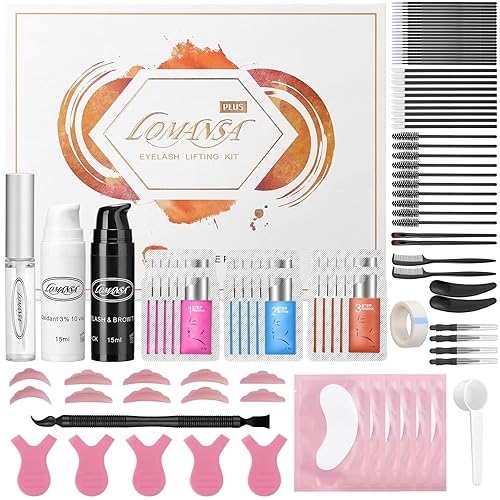 Lomansa Lash Lift and Black Kit, Instant Fuller Eyelash Lift Brow Lamination Kit with Black Colors, Fast Quick Lifting and Voluminous Coloring Beauty & Personal Care Lomansa