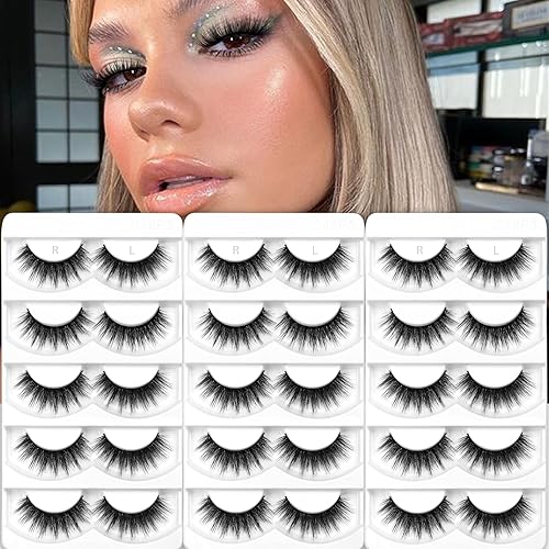 Eliace False Eyelashes Natural look Cat Eye Lashes Wispy Strips 15 Pairs 3D Mink Lashes Fake Eyelashes Faux Fluffy,Winged Fox Eyelashes, Soft Thin Beauty & Personal Care Eliace