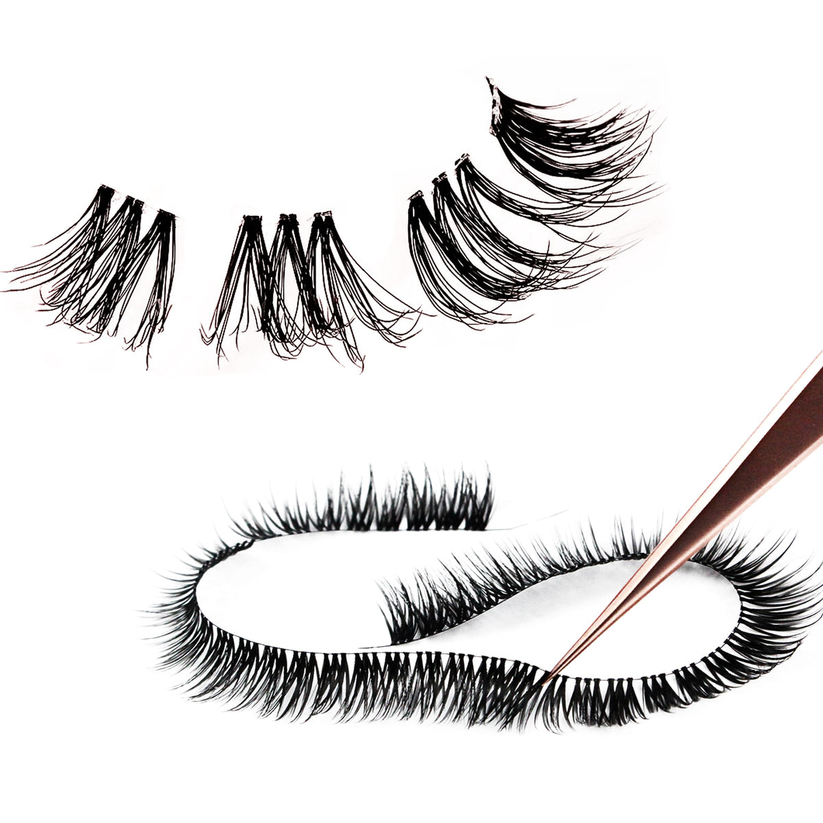 TRZLIFE Eyelash Clusters, 72 PCS DIY Individual Lash Extension Create Personal Eyelash Style Easily Super Natural and Comfortable Clear Band Beauty & Personal Care TRZLIFE
