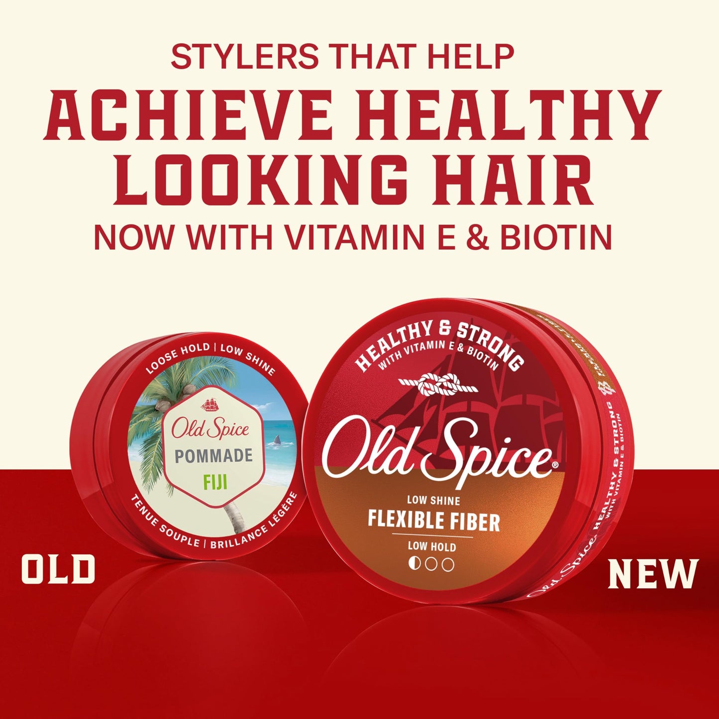 Old Spice Mens Hair Fiber, Flexible Fiber, Healthy & Strong with Vitamin E & Biotin, Hair Styling, Low Hold, Low Shine, 2.22 oz Beauty & Personal Care Old Spice